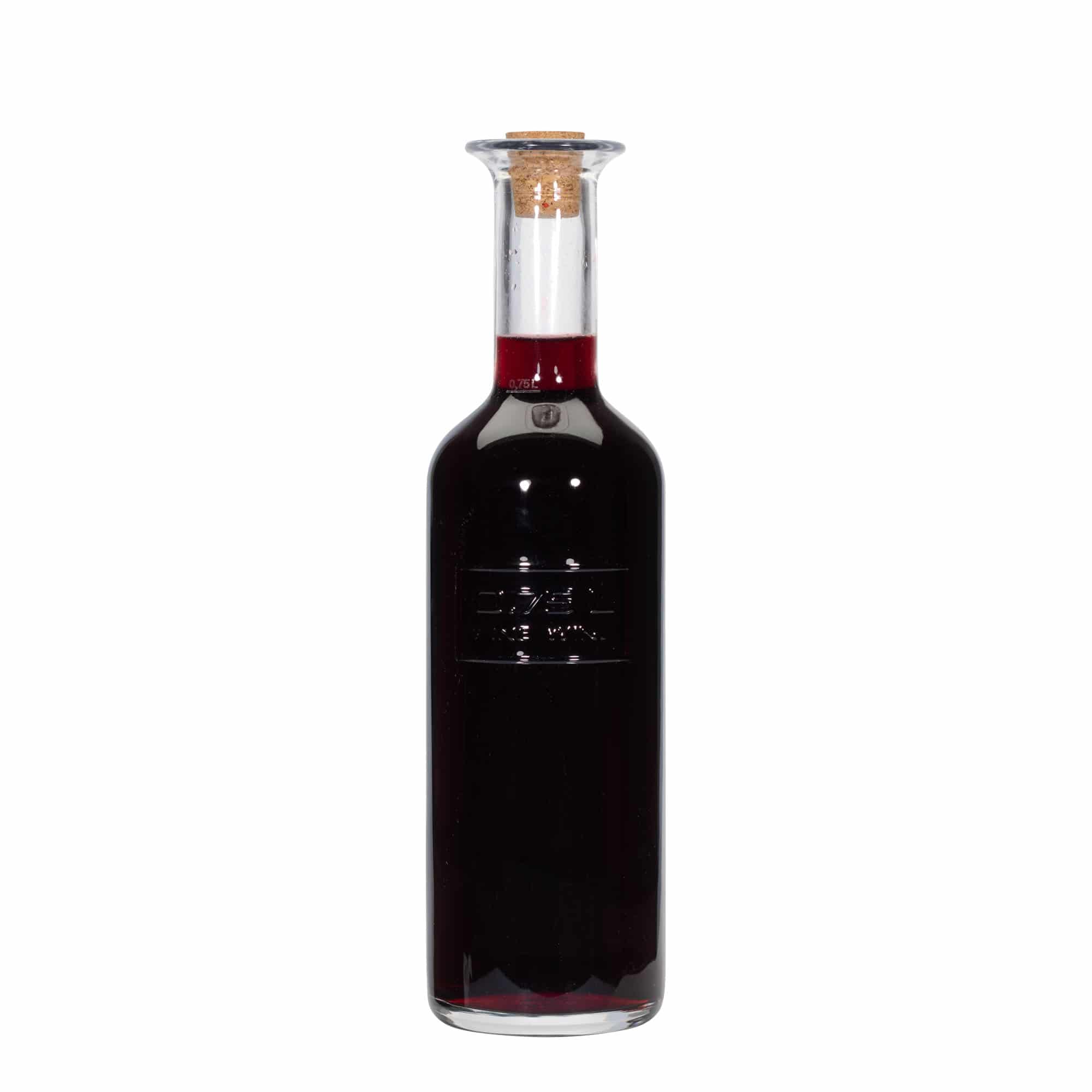 750 ml стъклена бутилка „Optima Fine Wine“, затваряне: коркова тапа