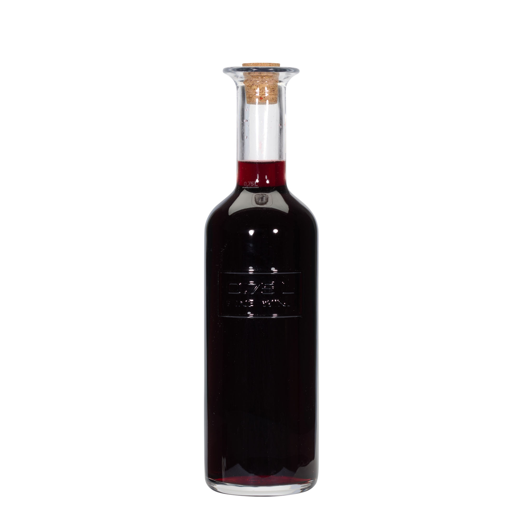 750 мл стъклена бутилка 'Optima Fine Wine', гърло: корк