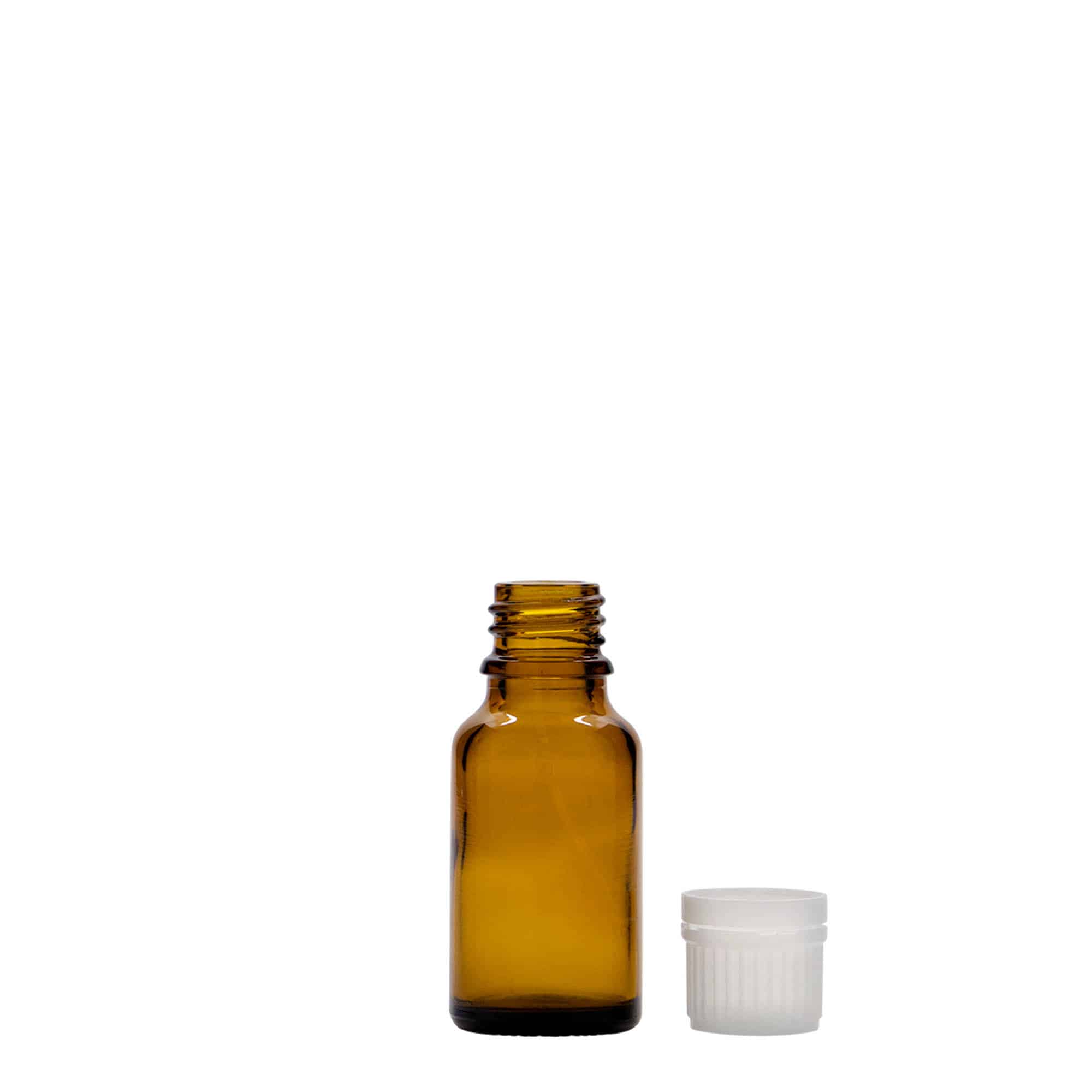 15 ml бутилка за лекарства, стъклена, кафява, затваряне: винтова капачка с резба DIN 18
