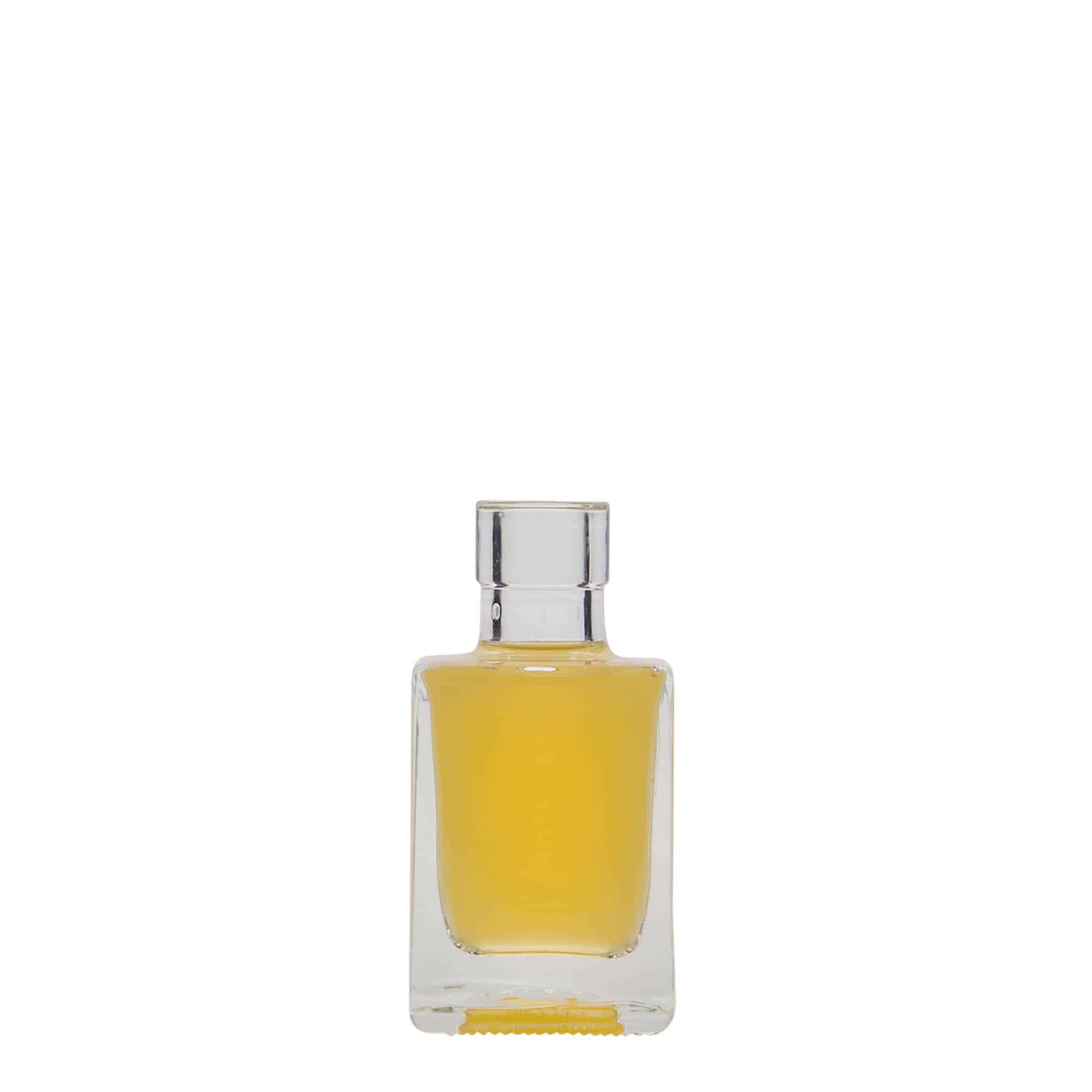 50 ml стъклена бутилка „Cube“, квадратна, затваряне: коркова тапа