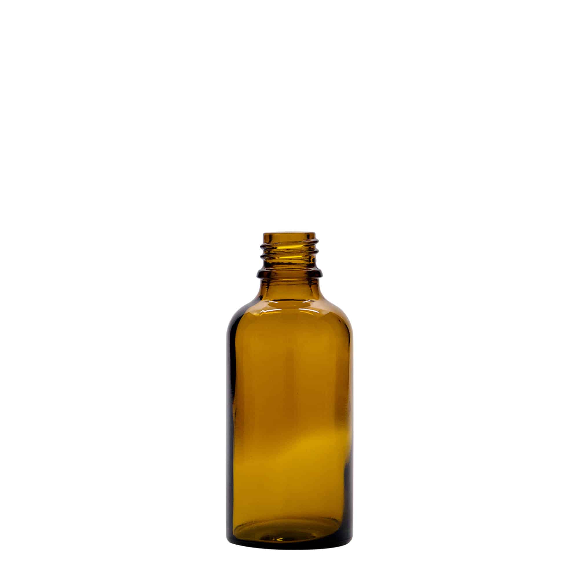 50 ml бутилка за лекарства с пипета, стъклена, червено-кафява, затваряне: винтова капачка с резба DIN 18