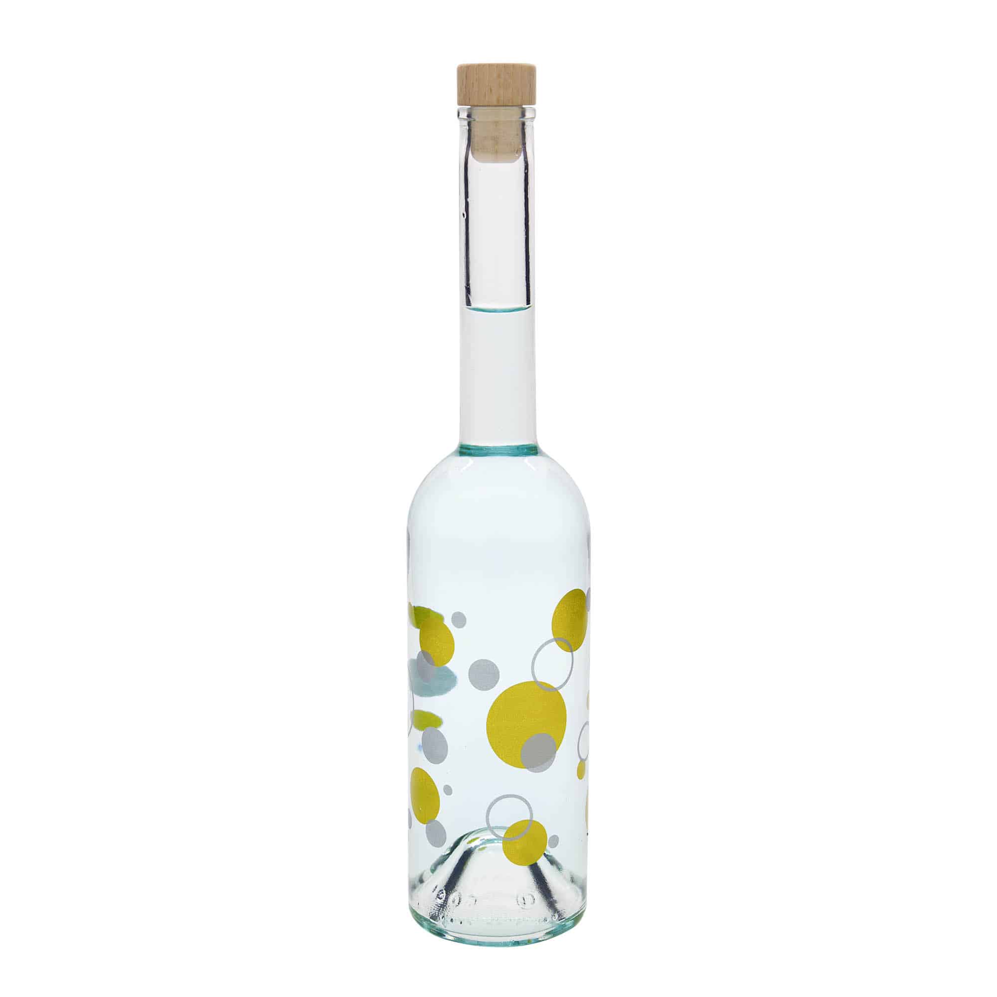 500 ml стъклена бутилка „Опера“, мотив: точки, затваряне: коркова тапа