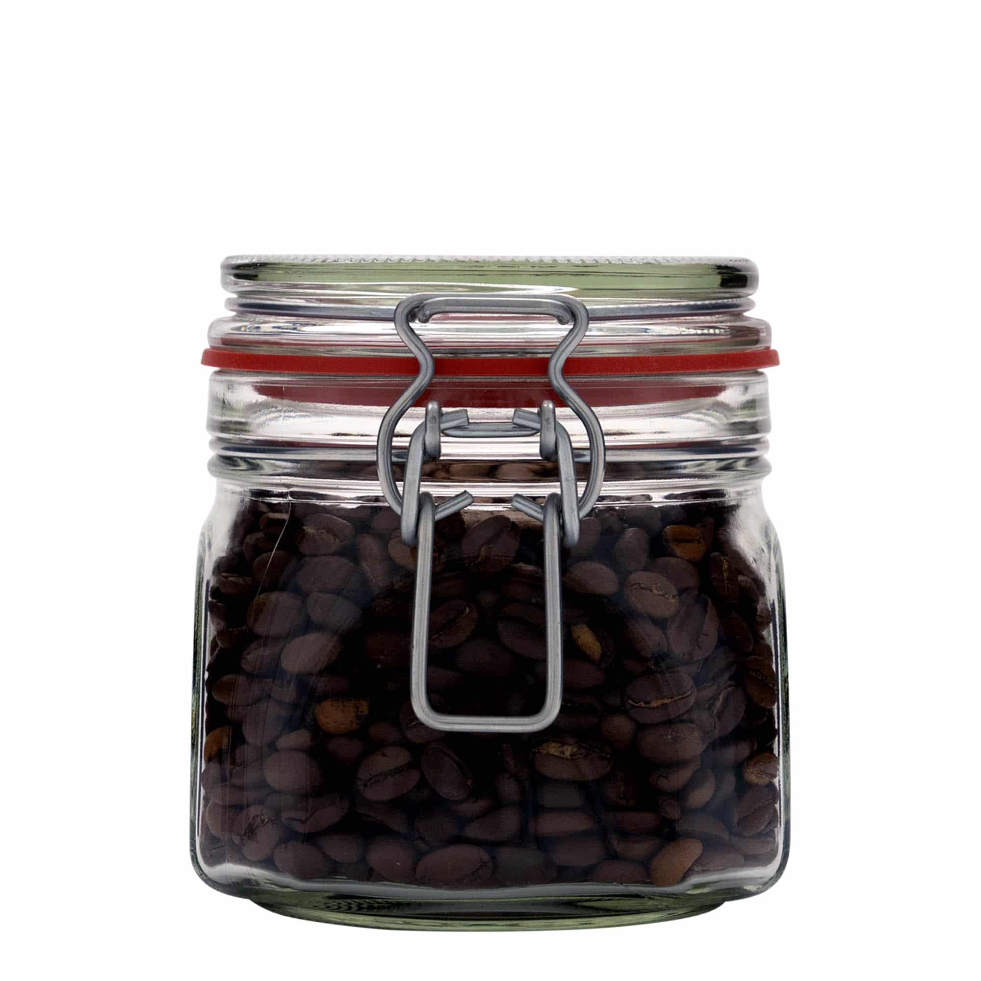 630 ml буркан с клипс, квадратен, затваряне: капак с клипс