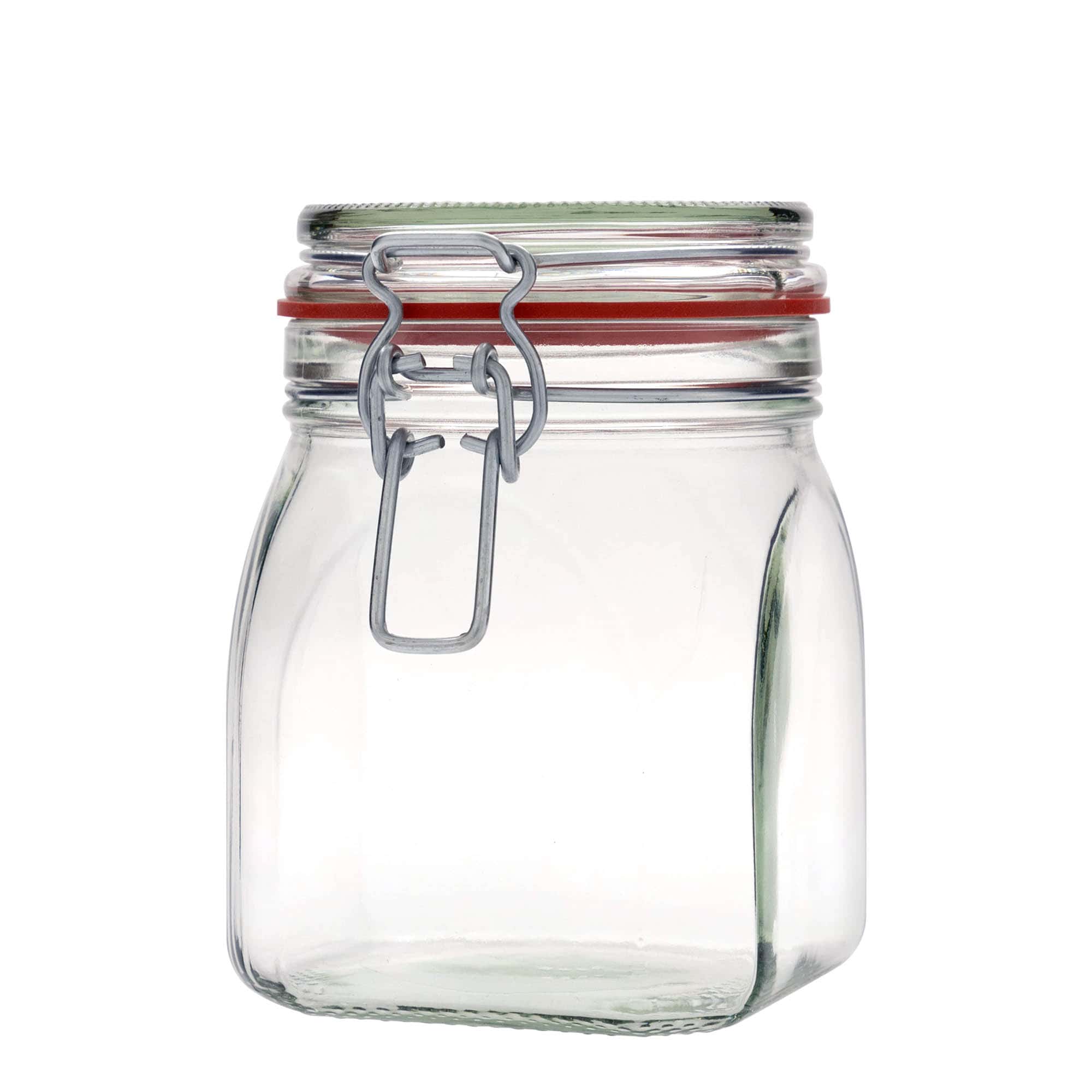900 ml буркан с клипс, квадратен, затваряне: капак с клипс