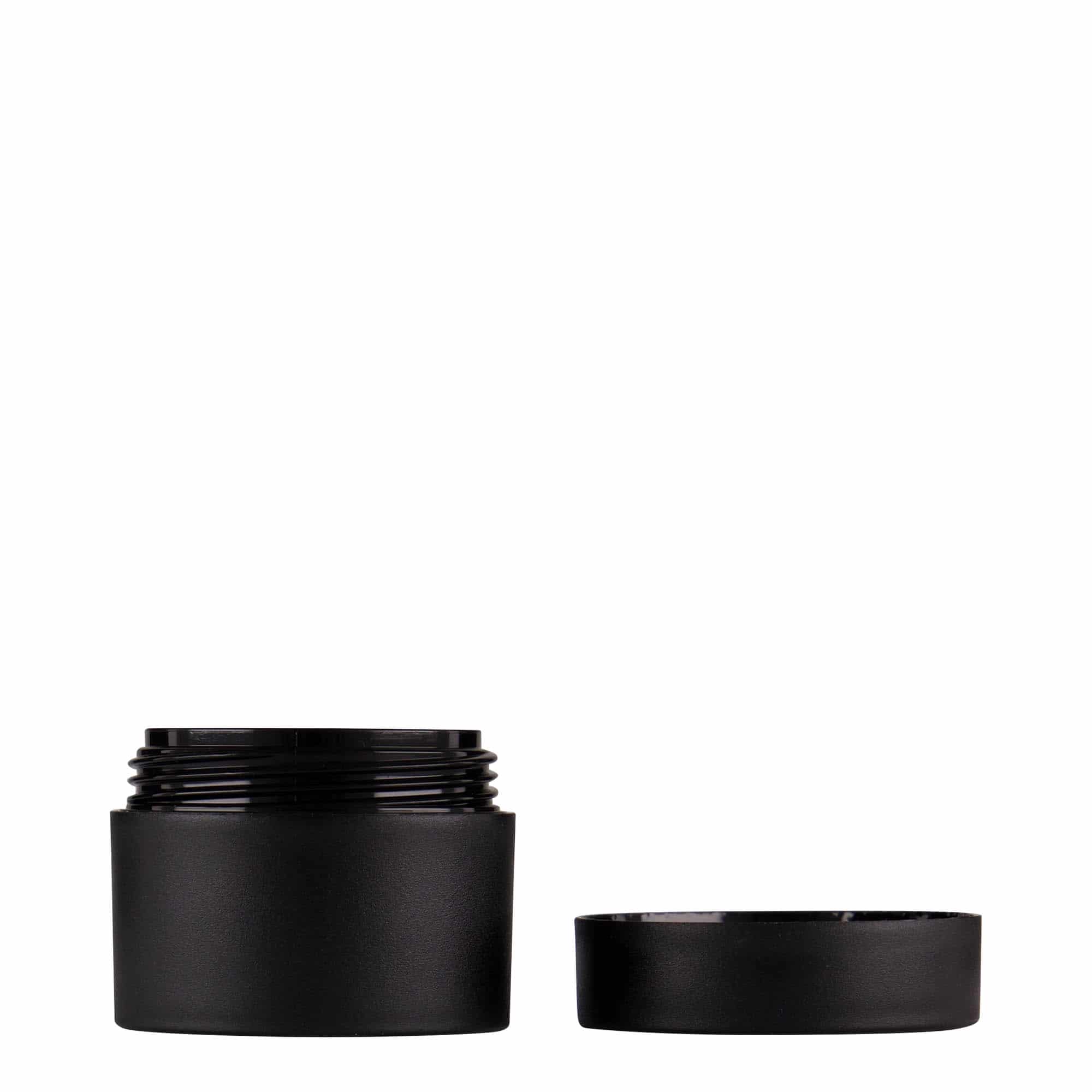 15 ml пластмасова кутия „Antonella“, PP, черна, затваряне: винтова капачка