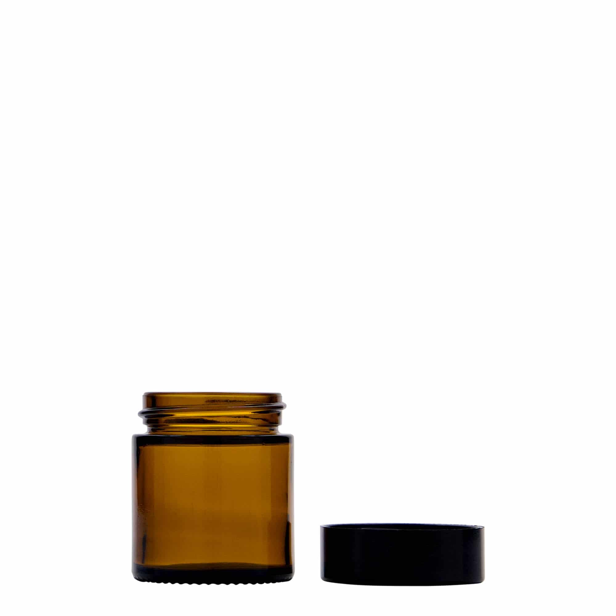 30 ml бурканче за козметични продукти „Brown Line“, стъклено, кафяво, затваряне: винтова капачка
