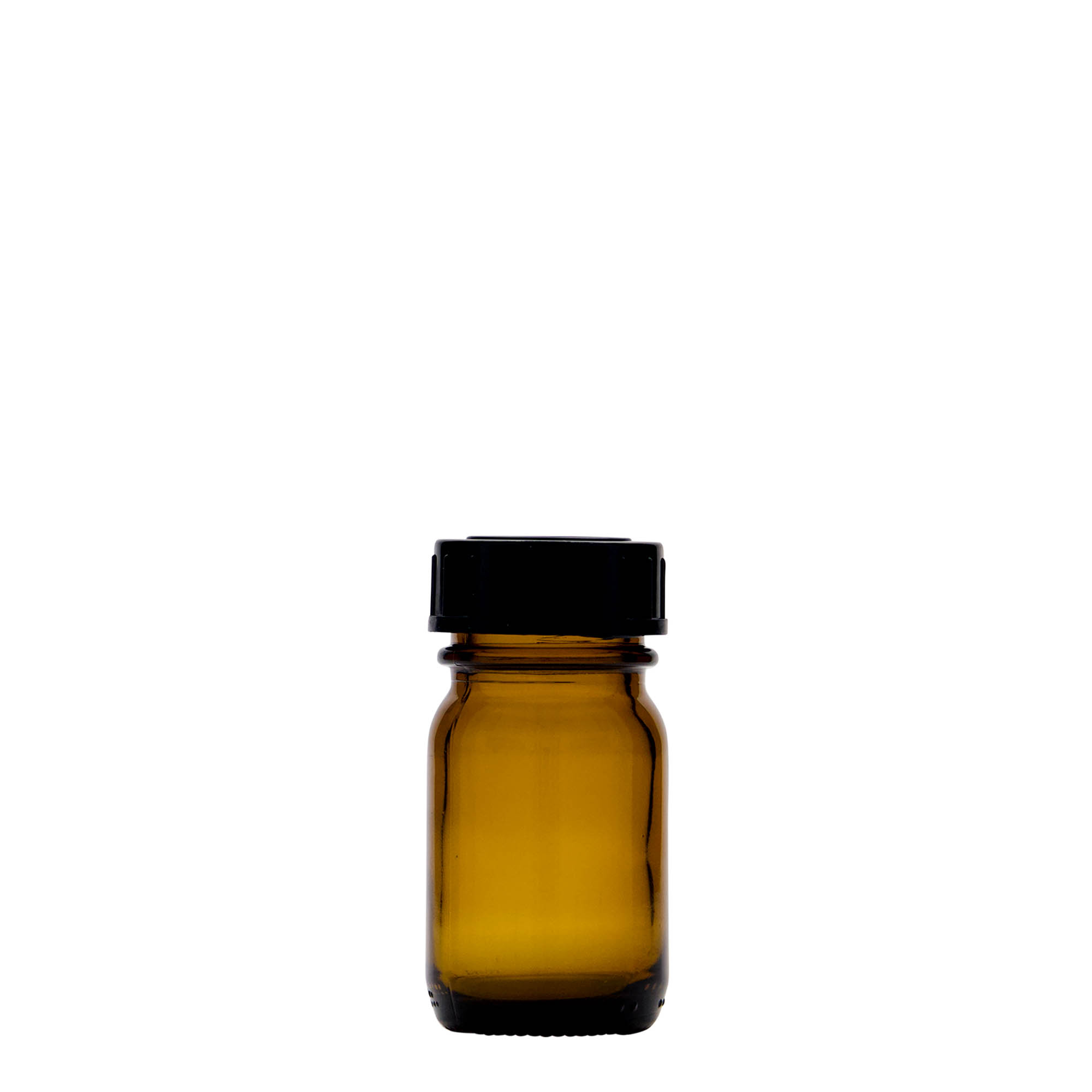 30 ml буркан с широко гърло, кафяв, затваряне: винтова капачка с резба DIN 32
