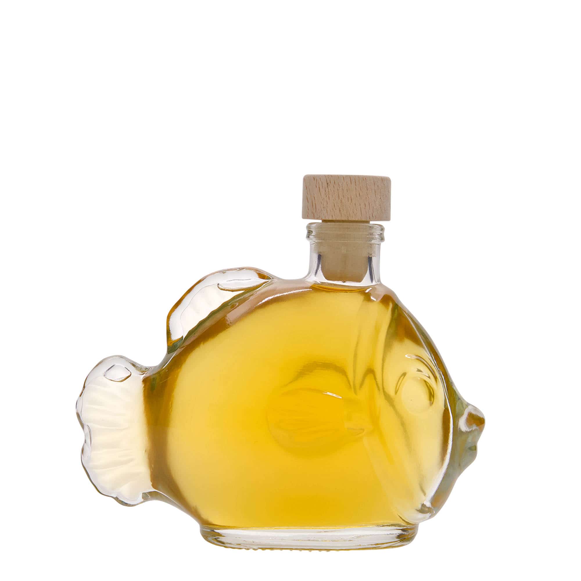 200 ml стъклена бутилка „Риба“, затваряне: коркова тапа