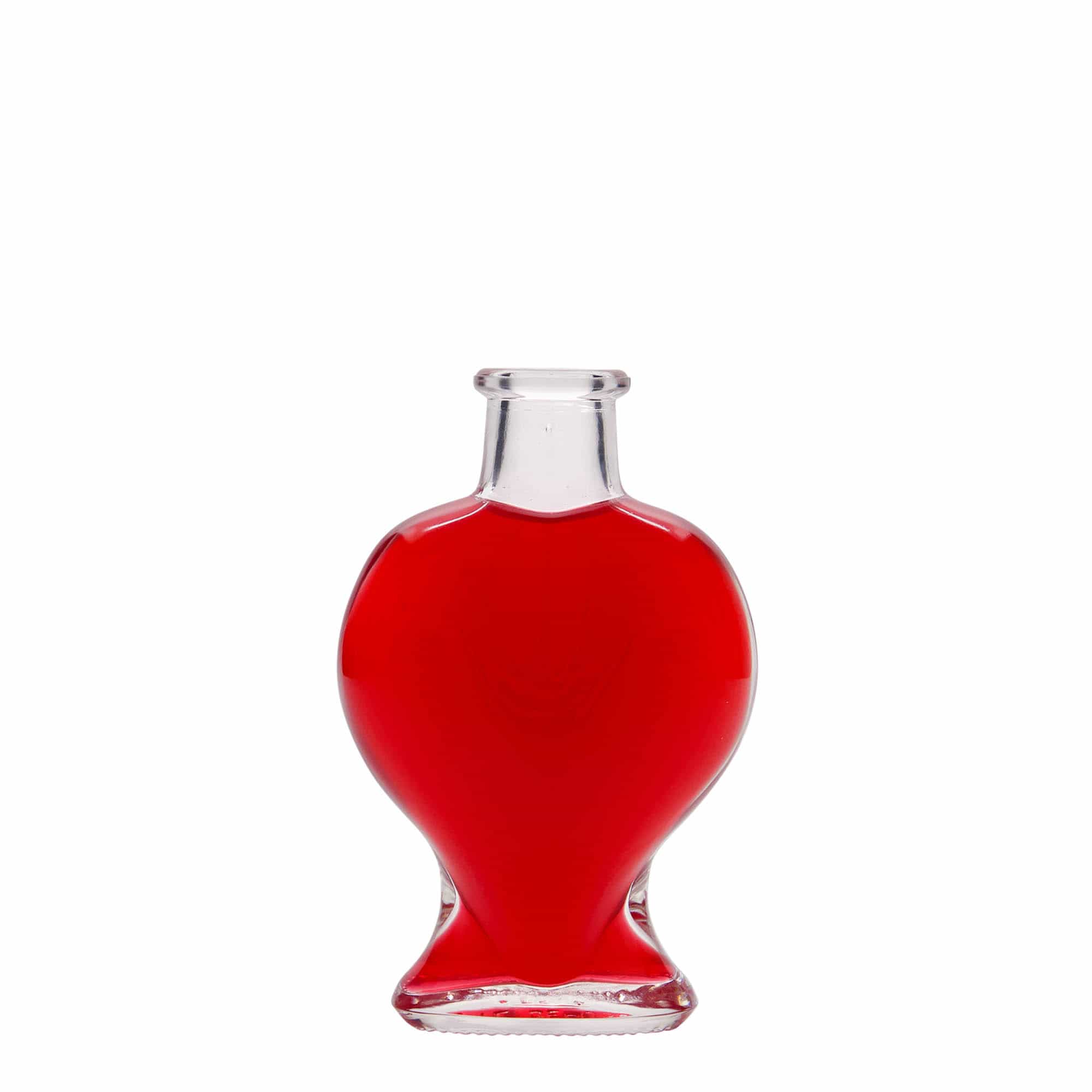 100 ml стъклена бутилка „Сърце“, затваряне: коркова тапа