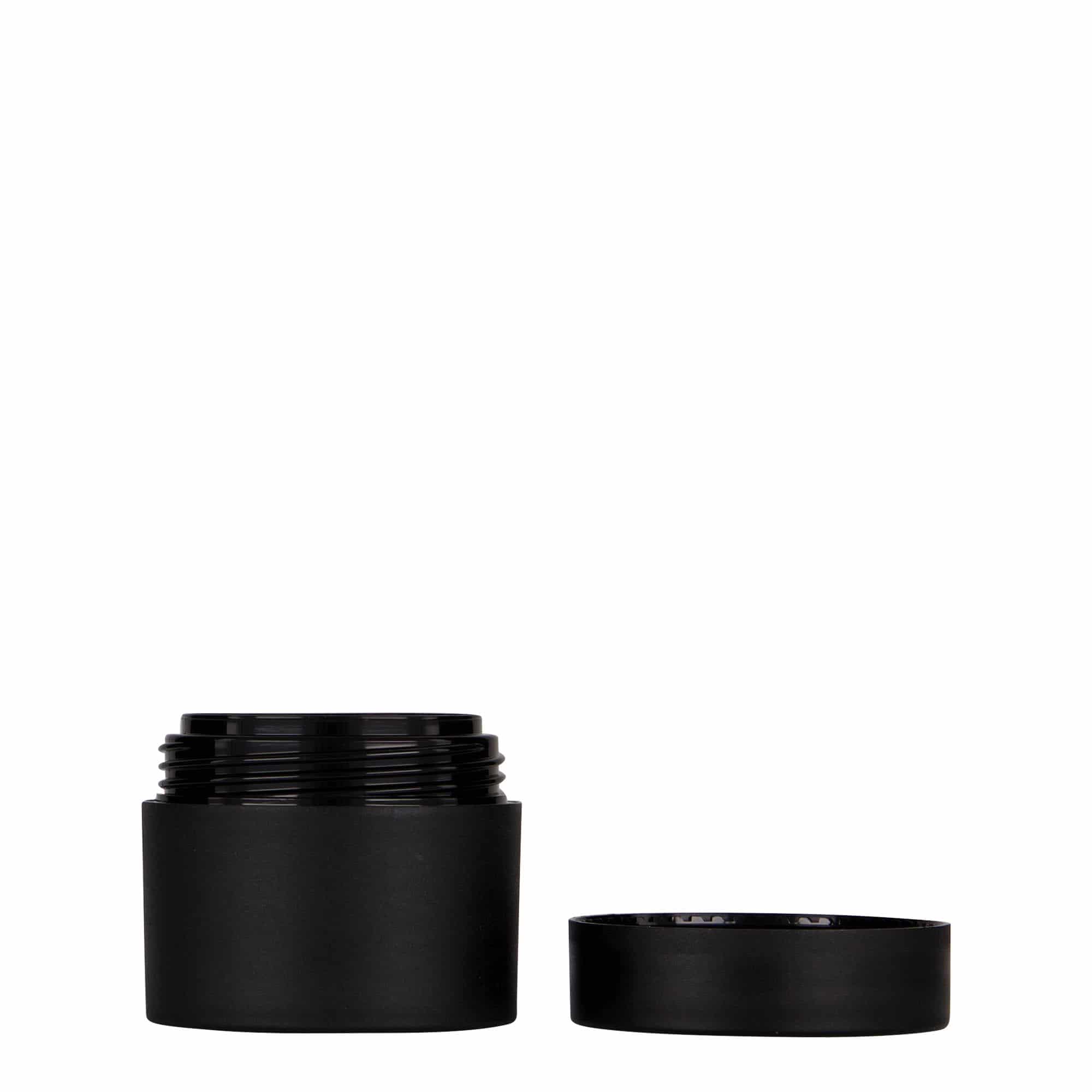 30 ml пластмасова кутия „Antonella“, PP, черна, затваряне: винтова капачка
