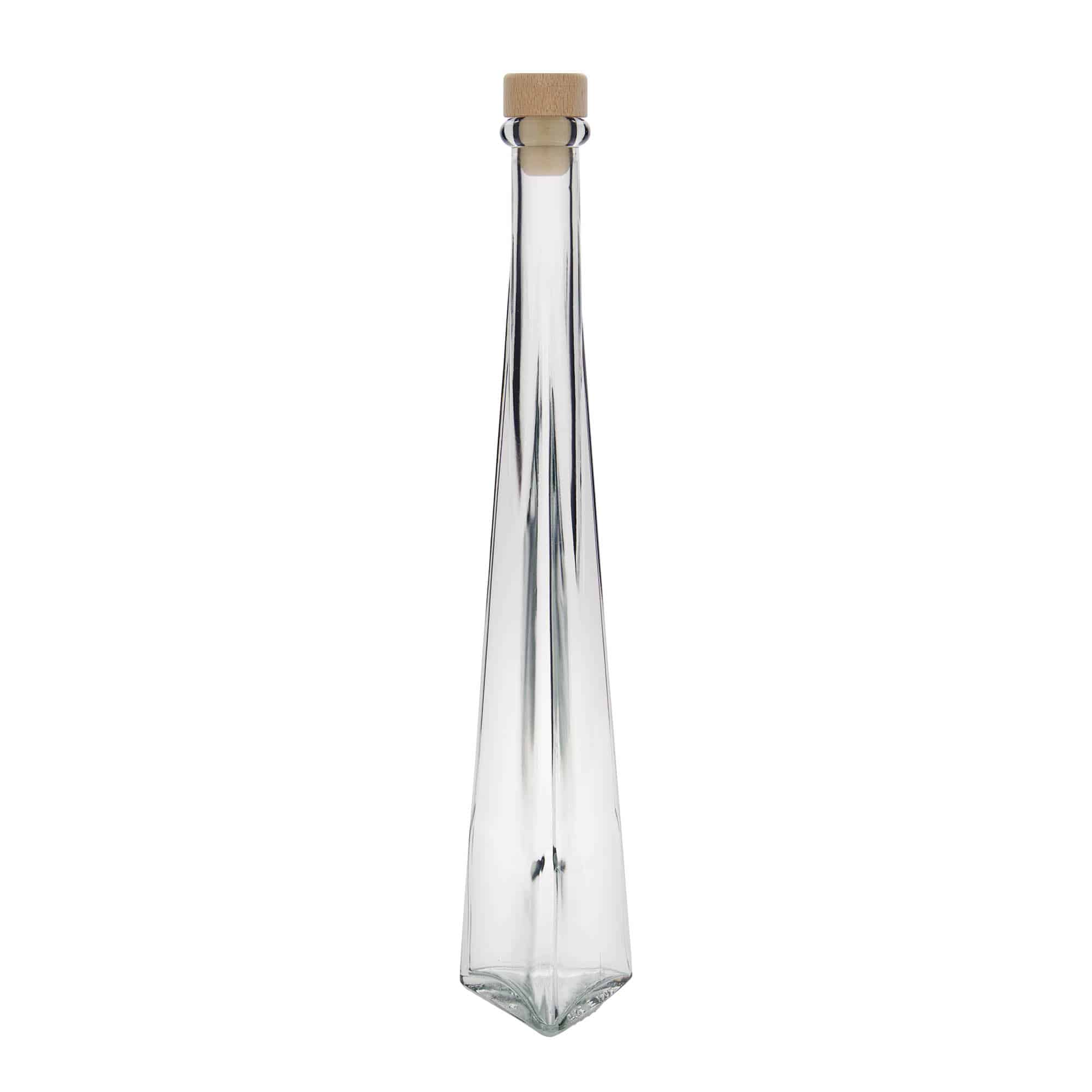 200 ml стъклена бутилка „Dama Triangolore', триъгълна, затваряне: коркова тапа