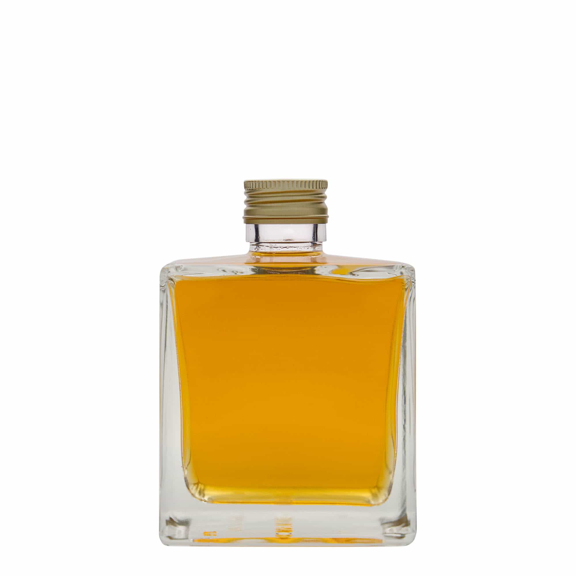 500 ml стъклена бутилка „Cube“, квадратна, затваряне: капачка PP 28