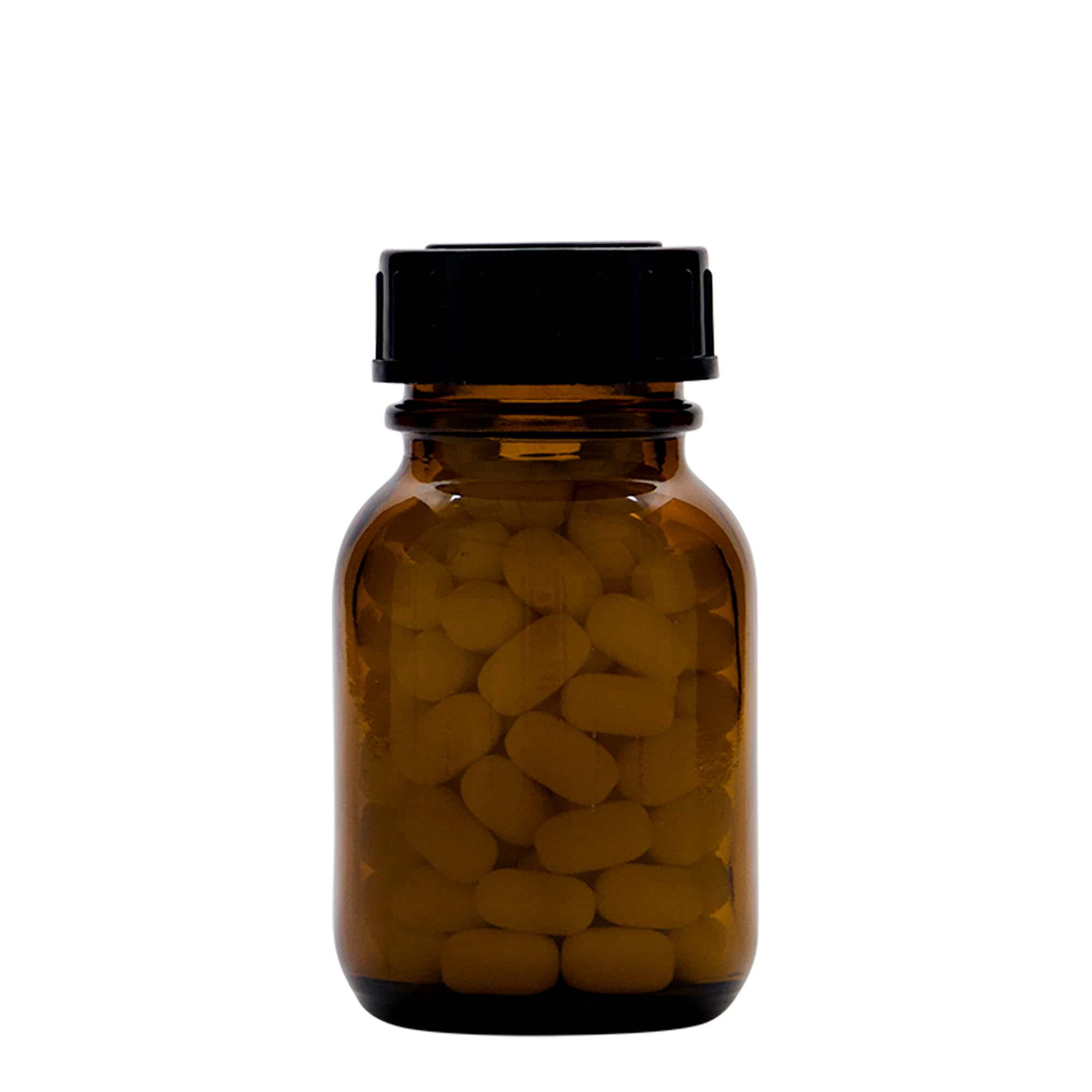 50 мл буркан с широко гърло, кафяв, отвор: DIN 32