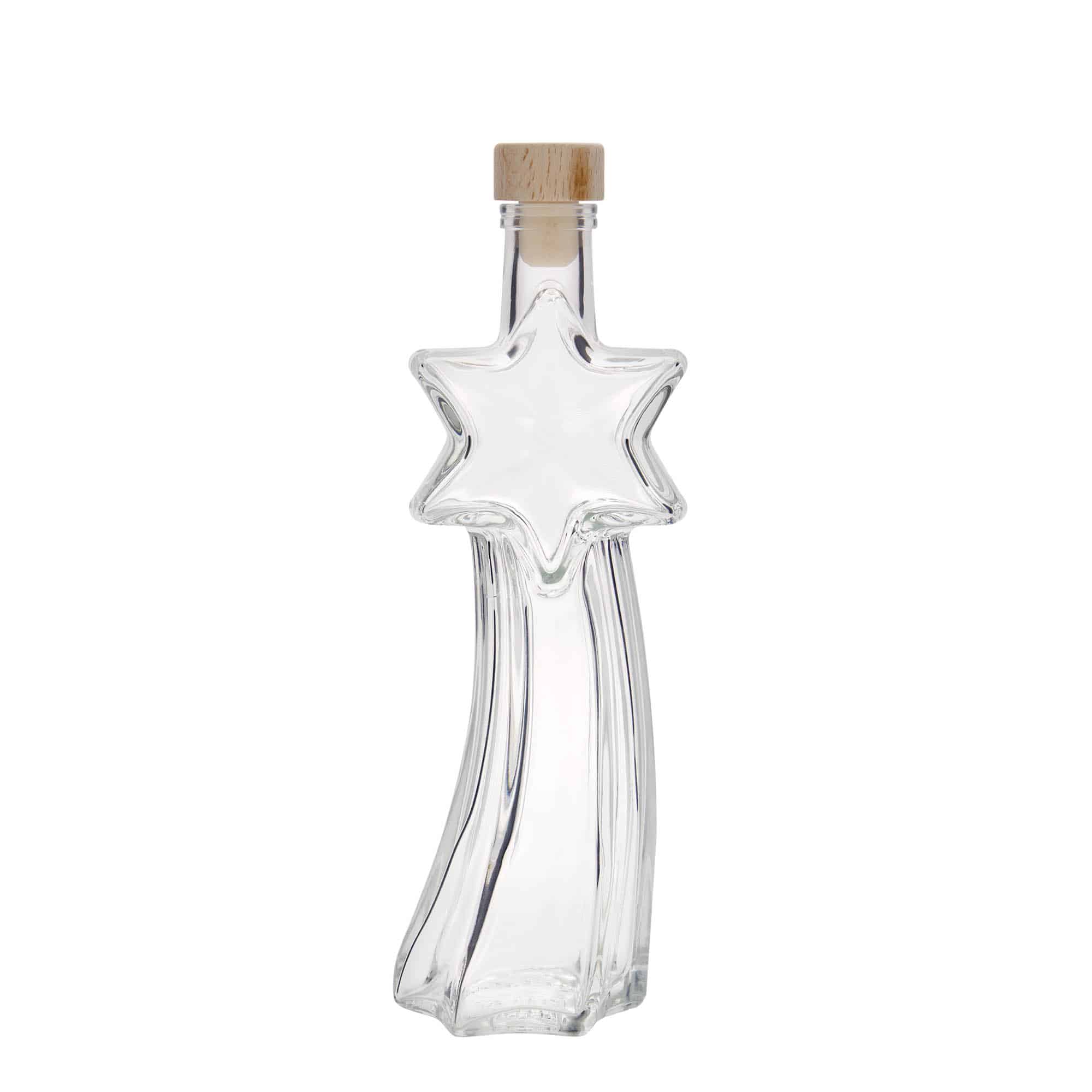 200 ml стъклена бутилка „Падаща звезда“, затваряне: коркова тапа