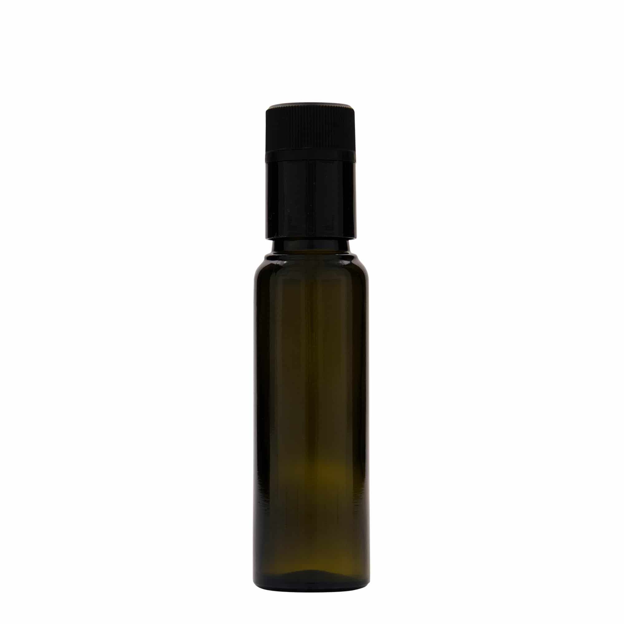 100 ml бутилка за оцет/олио „Willy New“, стъклена, антично зелено, затваряне: без възможност за повторно пълнене