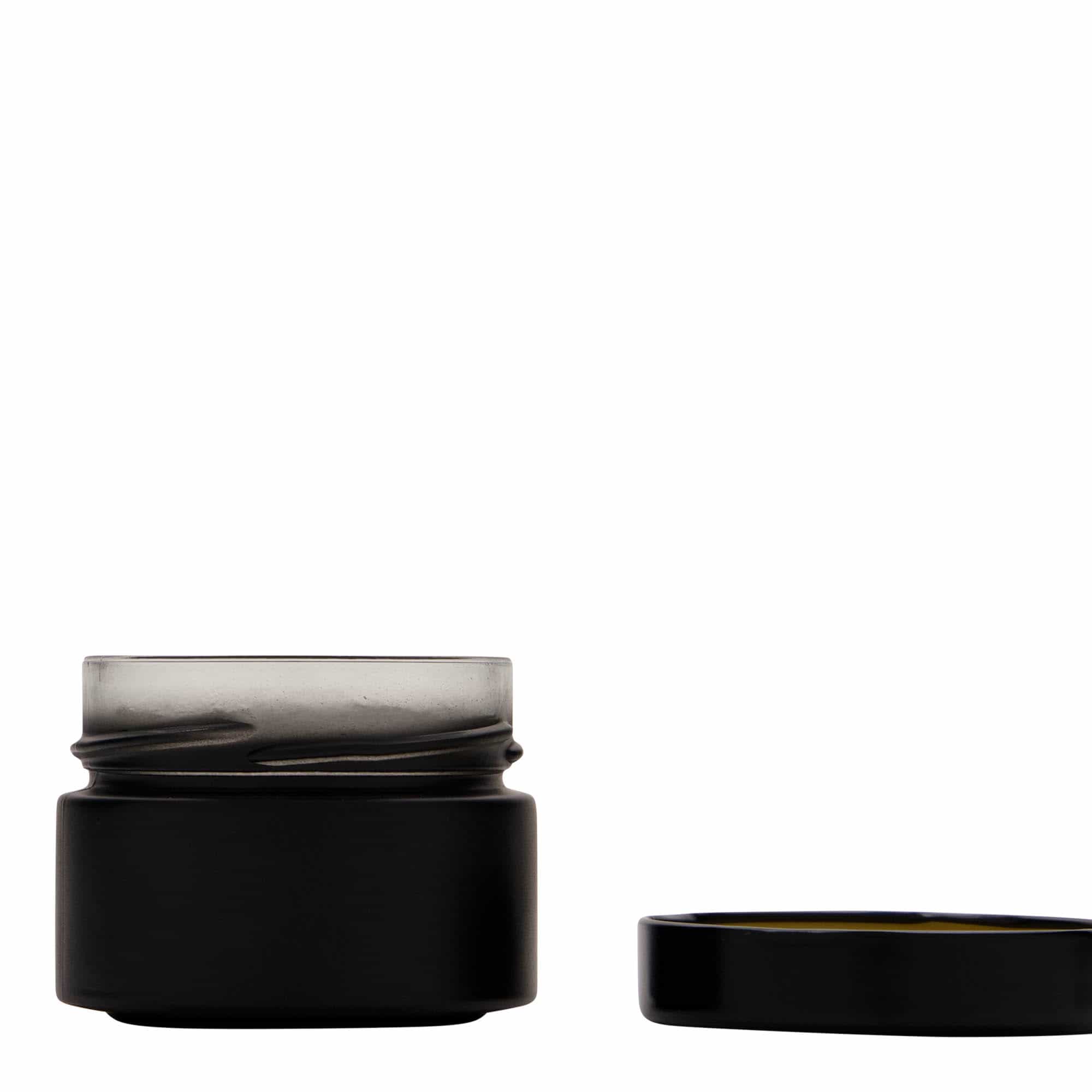 130 ml кръгъл буркан „Aurora“, черен, затваряне: дълбок винтов капак Deep-Twist-Off (DTO 66)