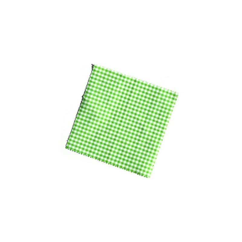Платнена кърпичка карирана 15x15, квадратна, текстилна, нежнозелена, затваряне: TO58-TO82