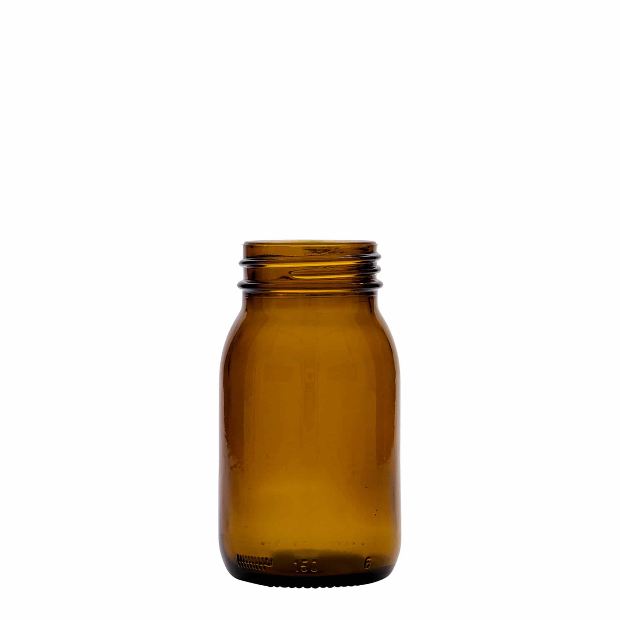 150 ml буркан с широко гърло, кафяв, затваряне: винтова капачка с резба DIN 45 150 ml буркан с широко гърло, кафяв, затваряне: винтова капачка с резба DIN 45