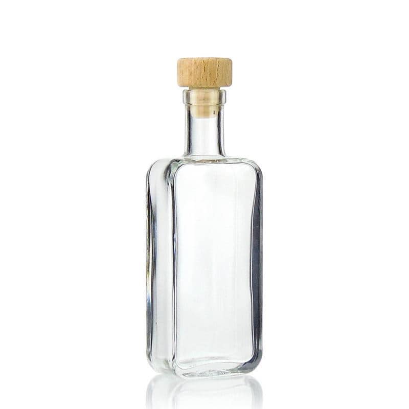 100 ml стъклена бутилка „Nice“, правоъгълна, затваряне: коркова тапа