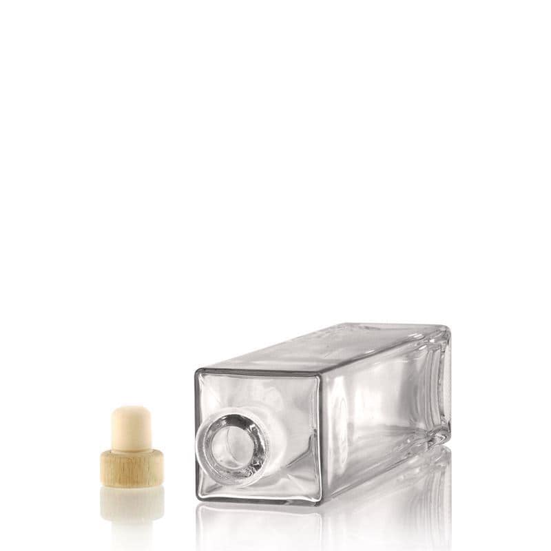 500 ml стъклена бутилка „Rafaello“, квадратна, черна, затваряне: коркова тапа