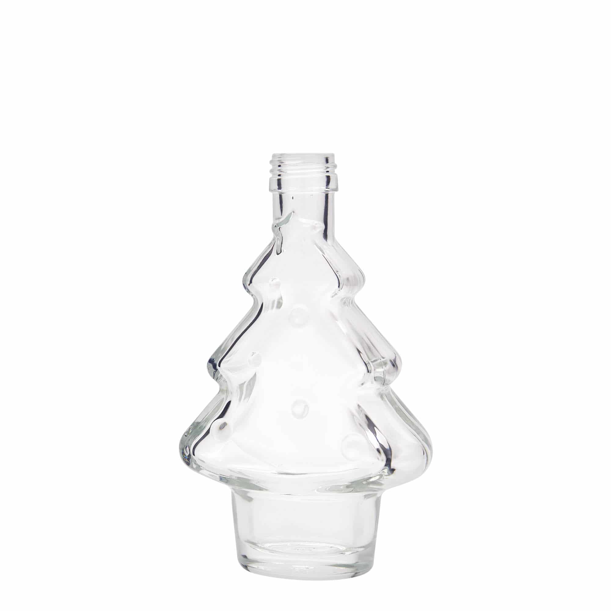 200 ml стъклена бутилка „Коледна елха“, затваряне: капачка PP 28