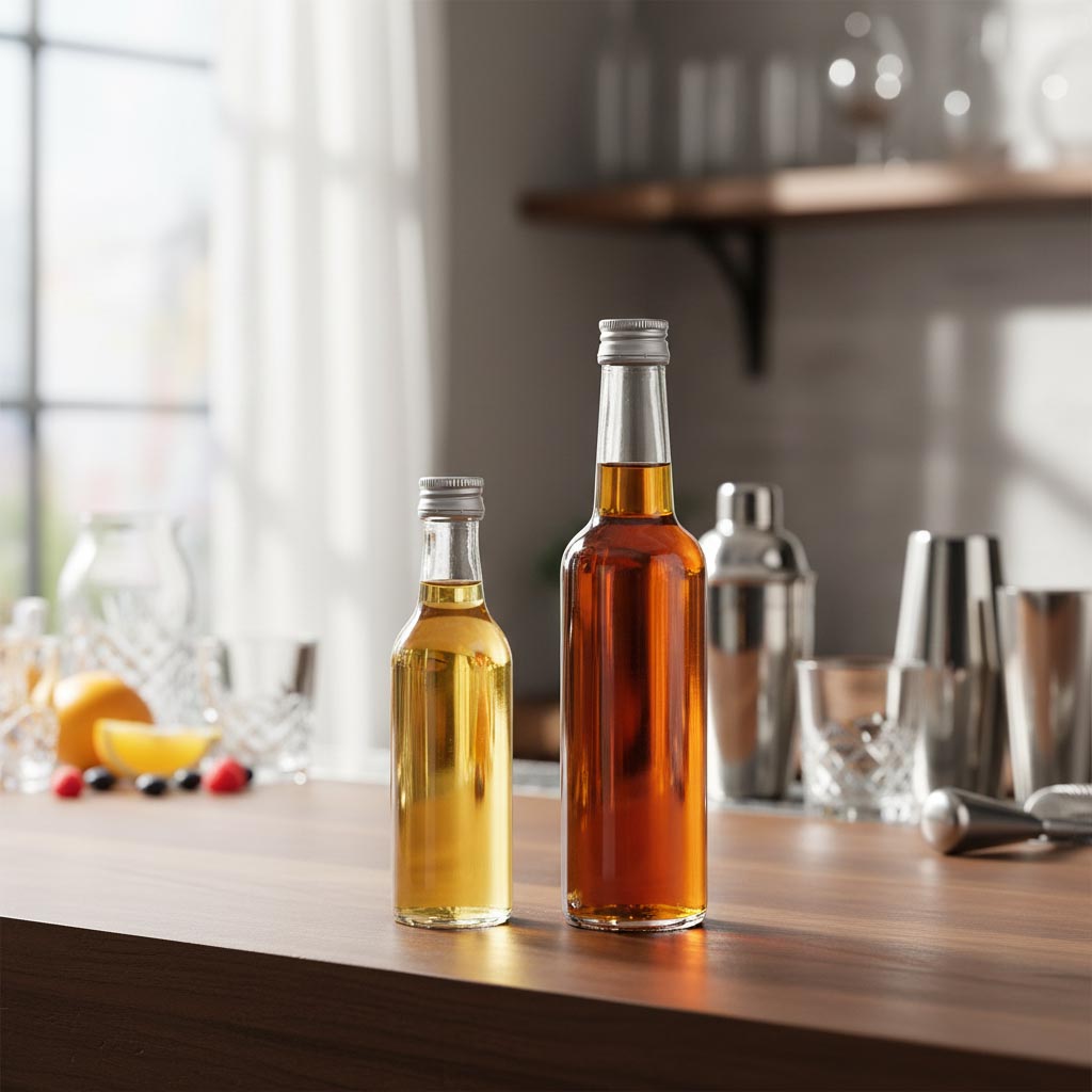 50 мл стъклена бутилка с прав врат, отвор: PP 18 50 мл стъклена бутилка с прав врат, отвор: PP 18