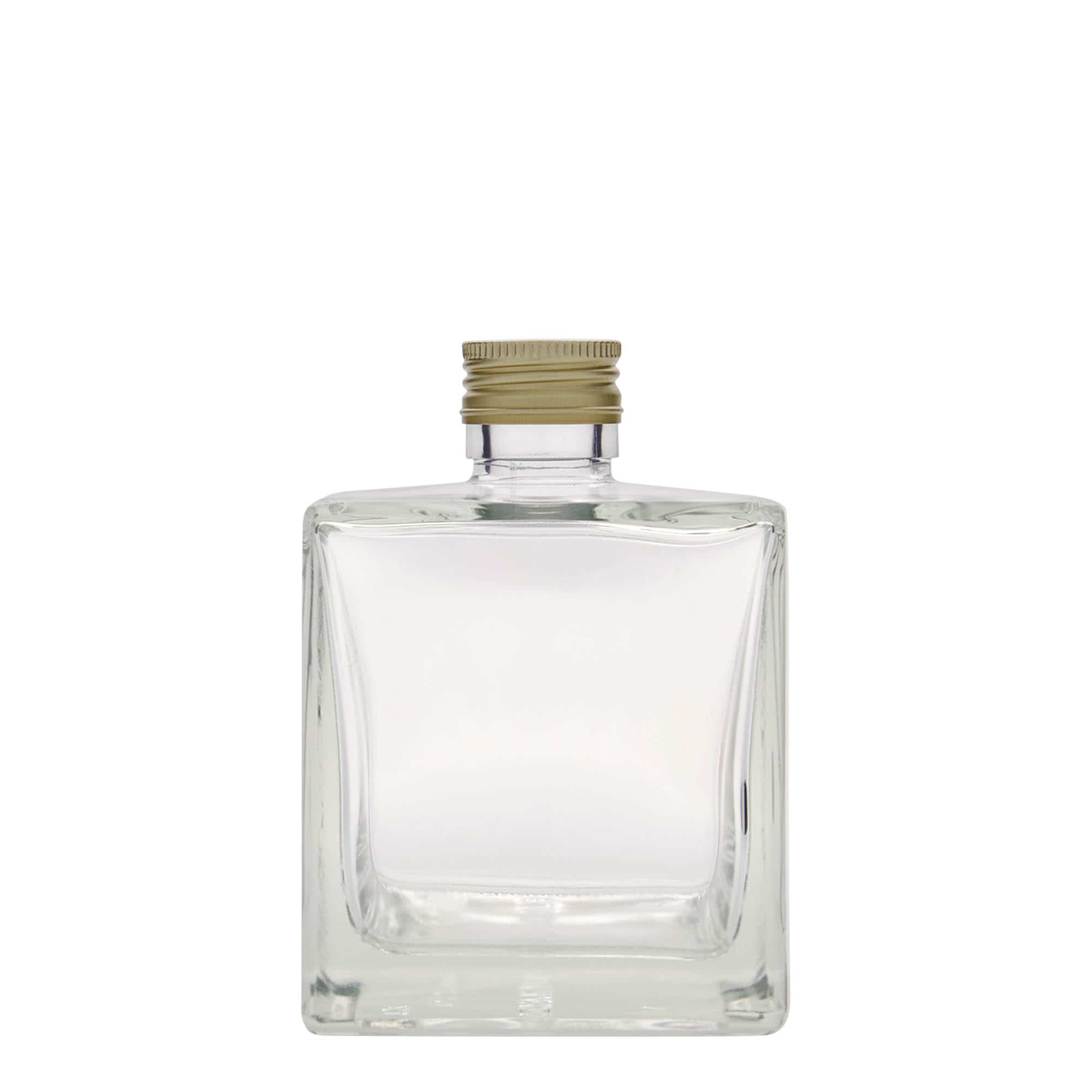500 ml стъклена бутилка „Cube“, квадратна, затваряне: капачка PP 28