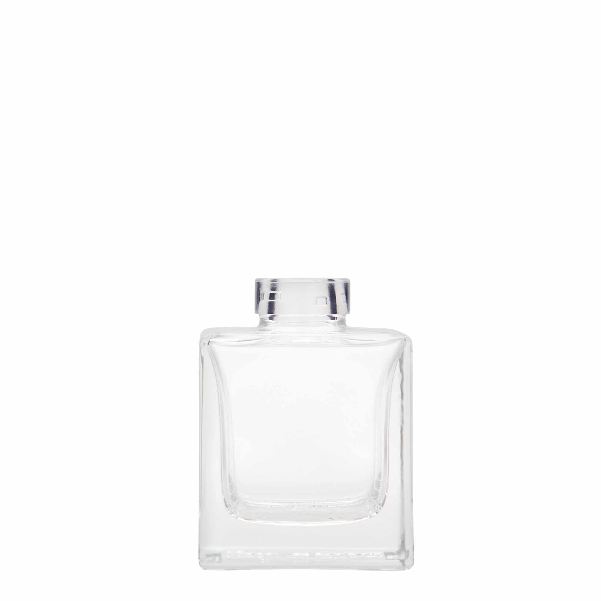 100 ml стъклена бутилка „Cube“, квадратна, затваряне: коркова тапа