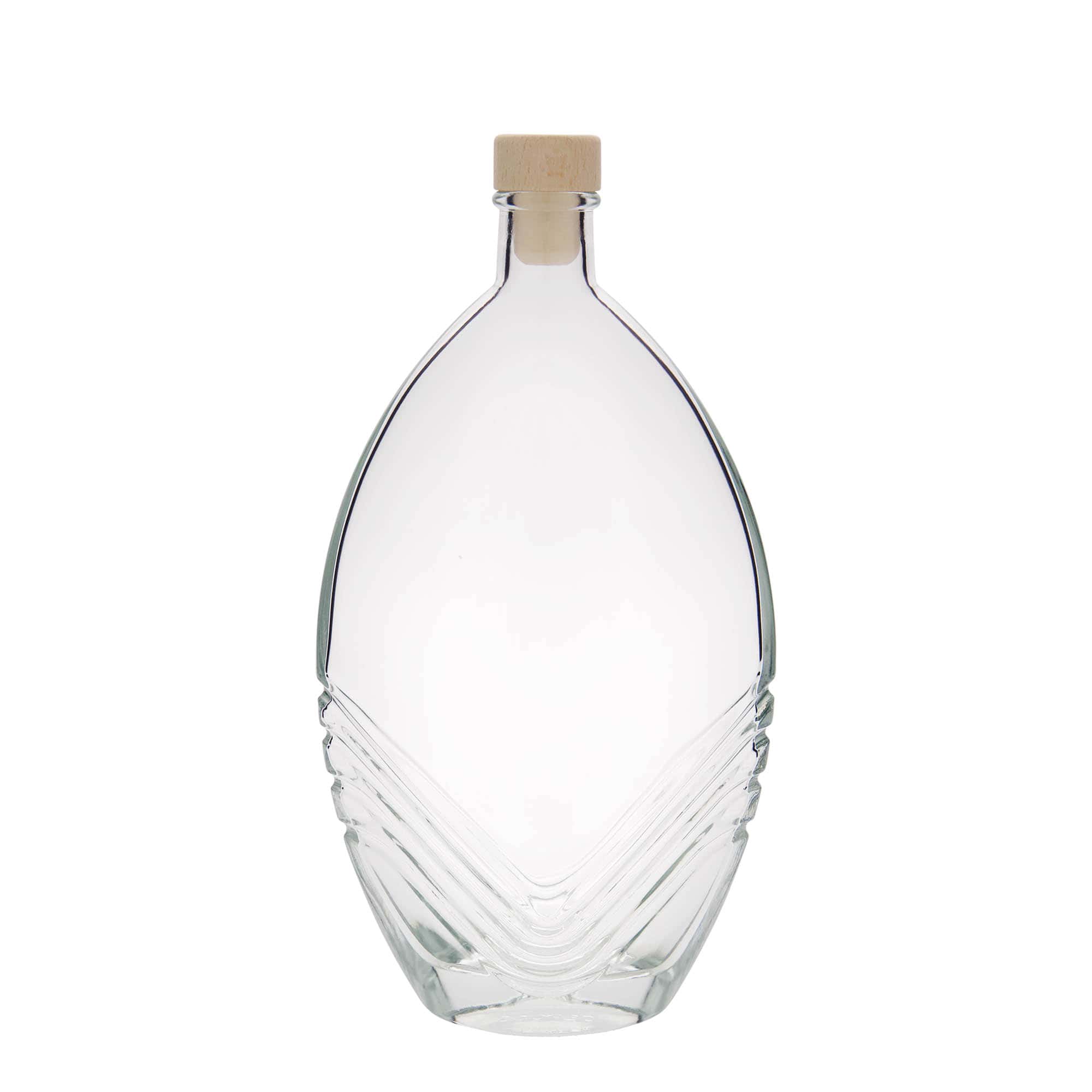 500 ml стъклена бутилка „Florence“, овална, затваряне: коркова тапа