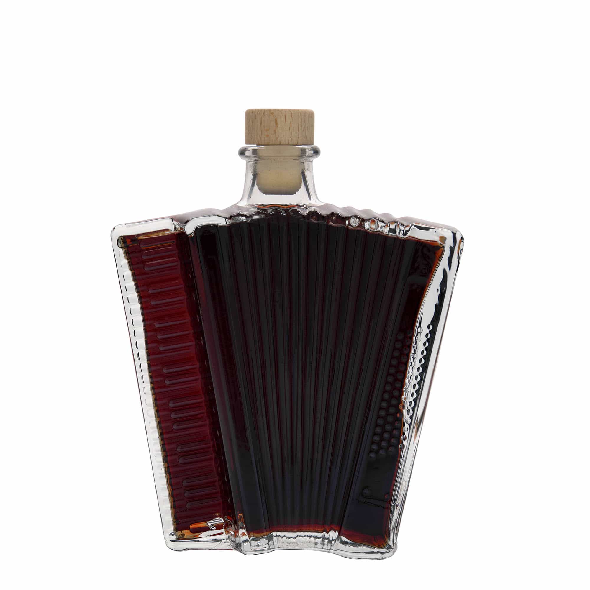 500 ml стъклена бутилка „Акордеон“, затваряне: коркова тапа