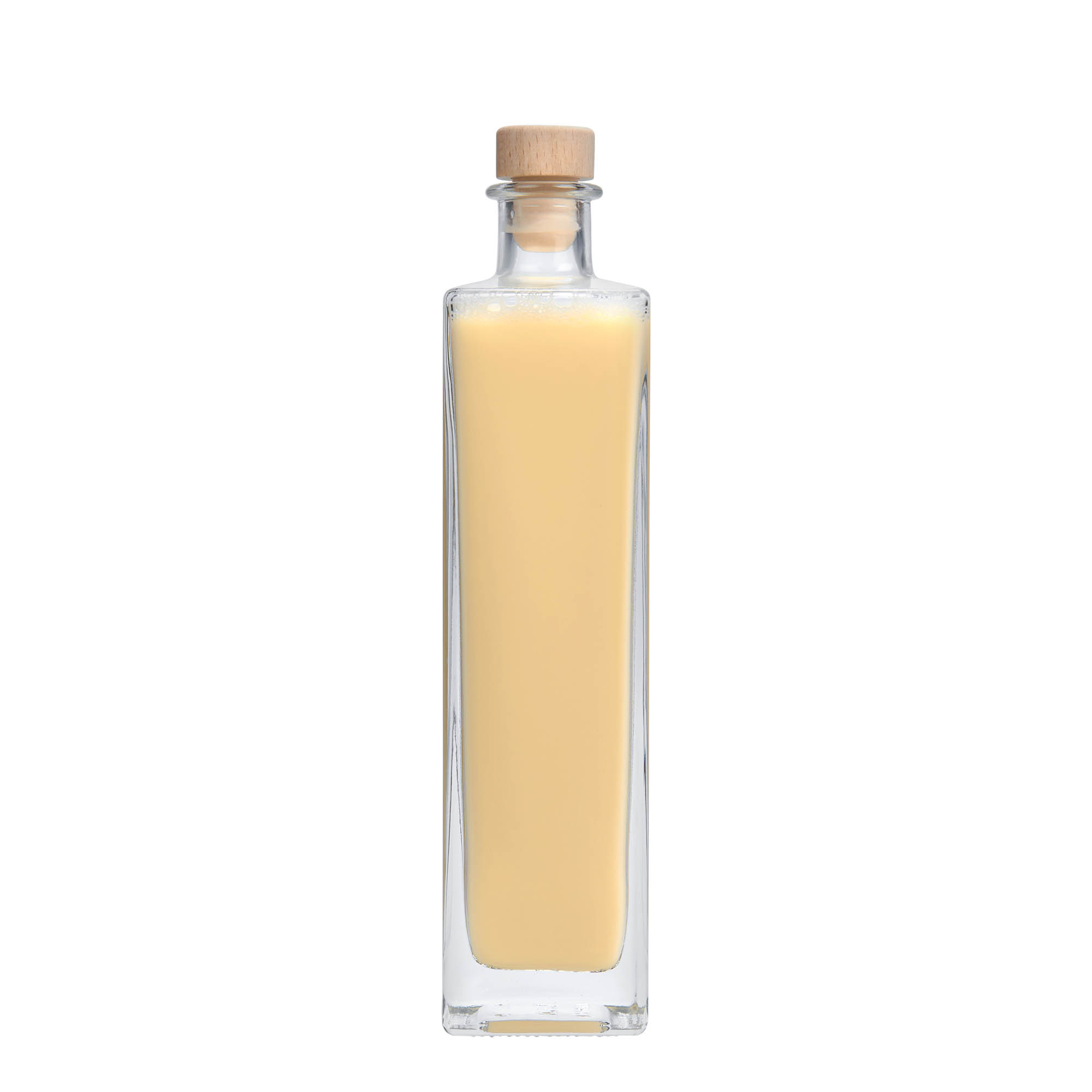 500 ml стъклена бутилка „Rafaello“, квадратна, черна, затваряне: коркова тапа