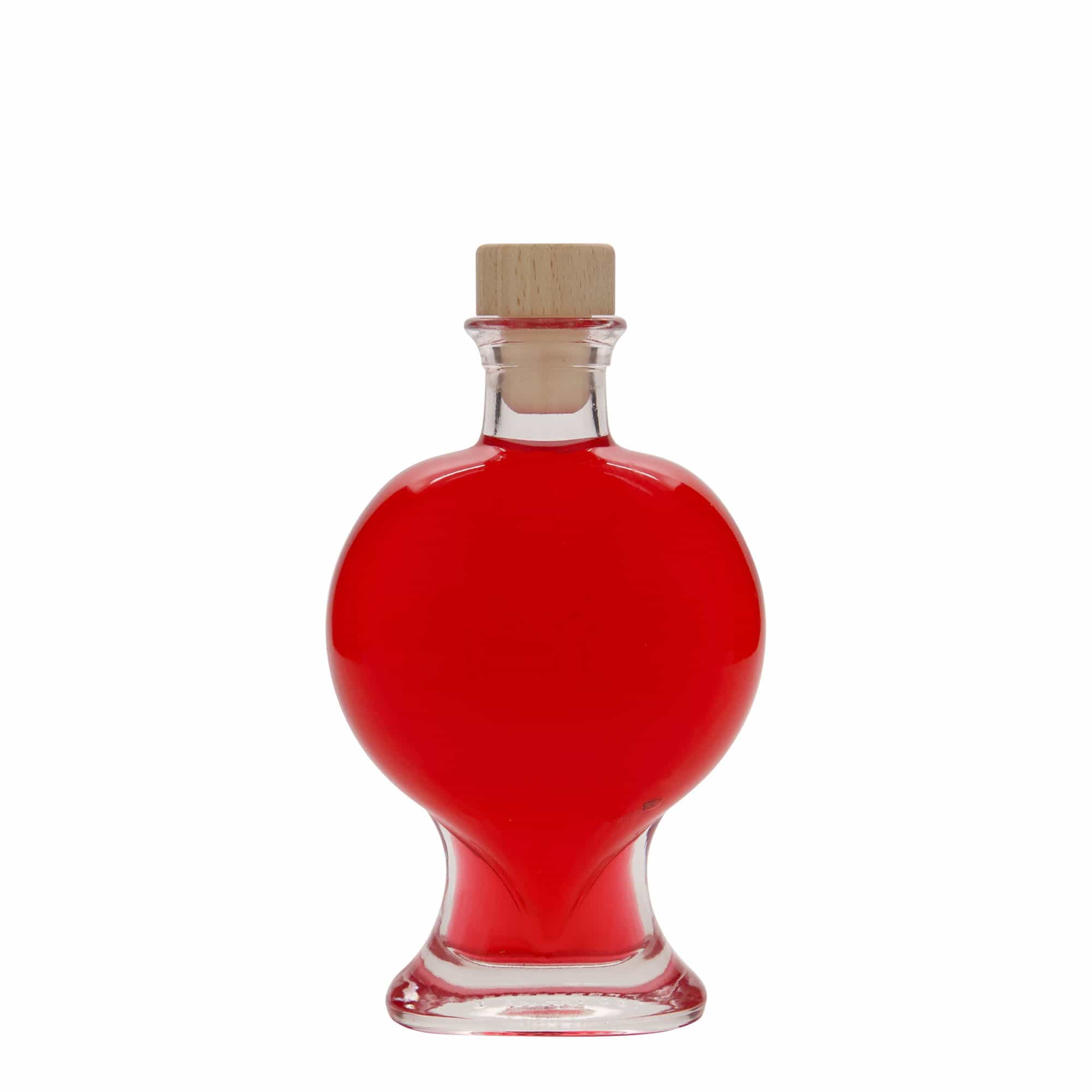 200 ml стъклена бутилка „Сърце“, затваряне: коркова тапа