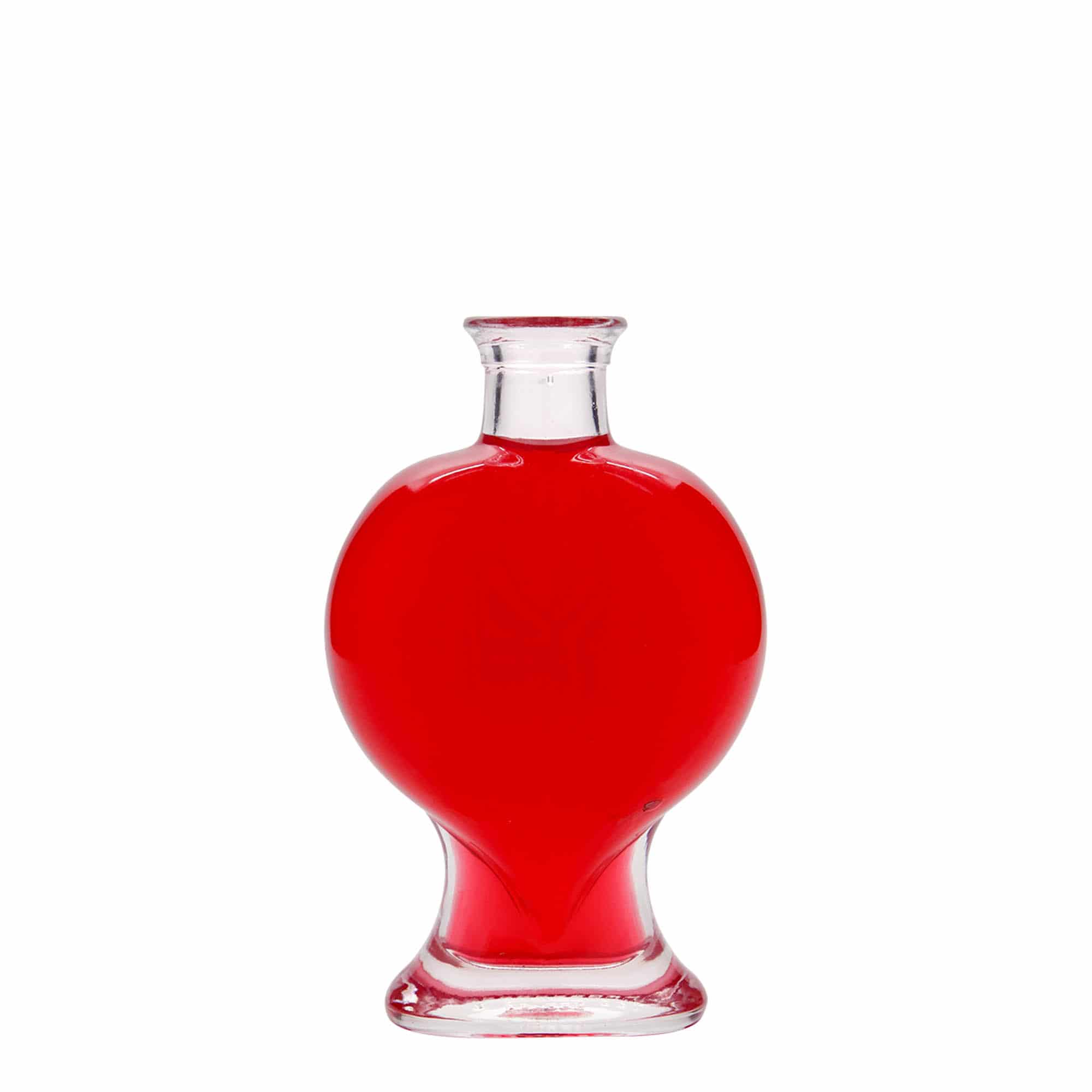 200 ml стъклена бутилка „Сърце“, затваряне: коркова тапа