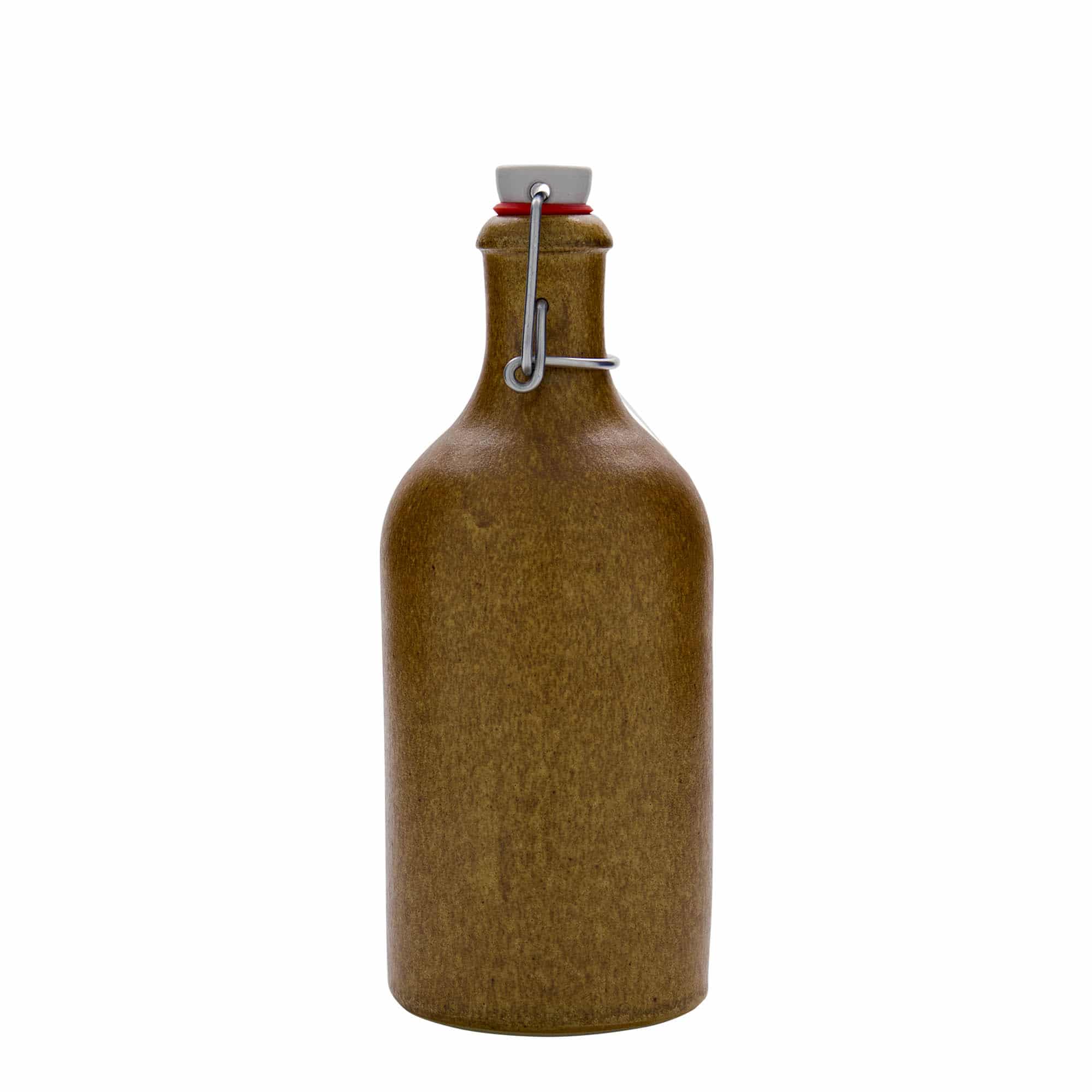 500 ml бутилка, каменна керамика, кафяво-кристална, затваряне: тапа с клипс