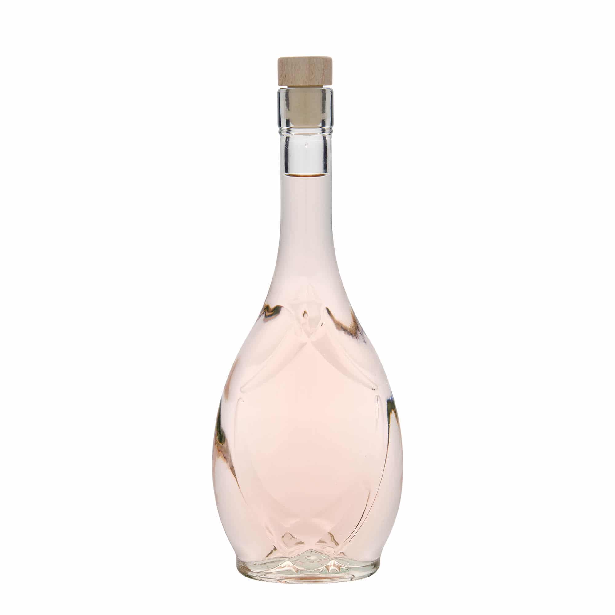 500 ml стъклена бутилка „Saragossa“, овална, затваряне: коркова тапа