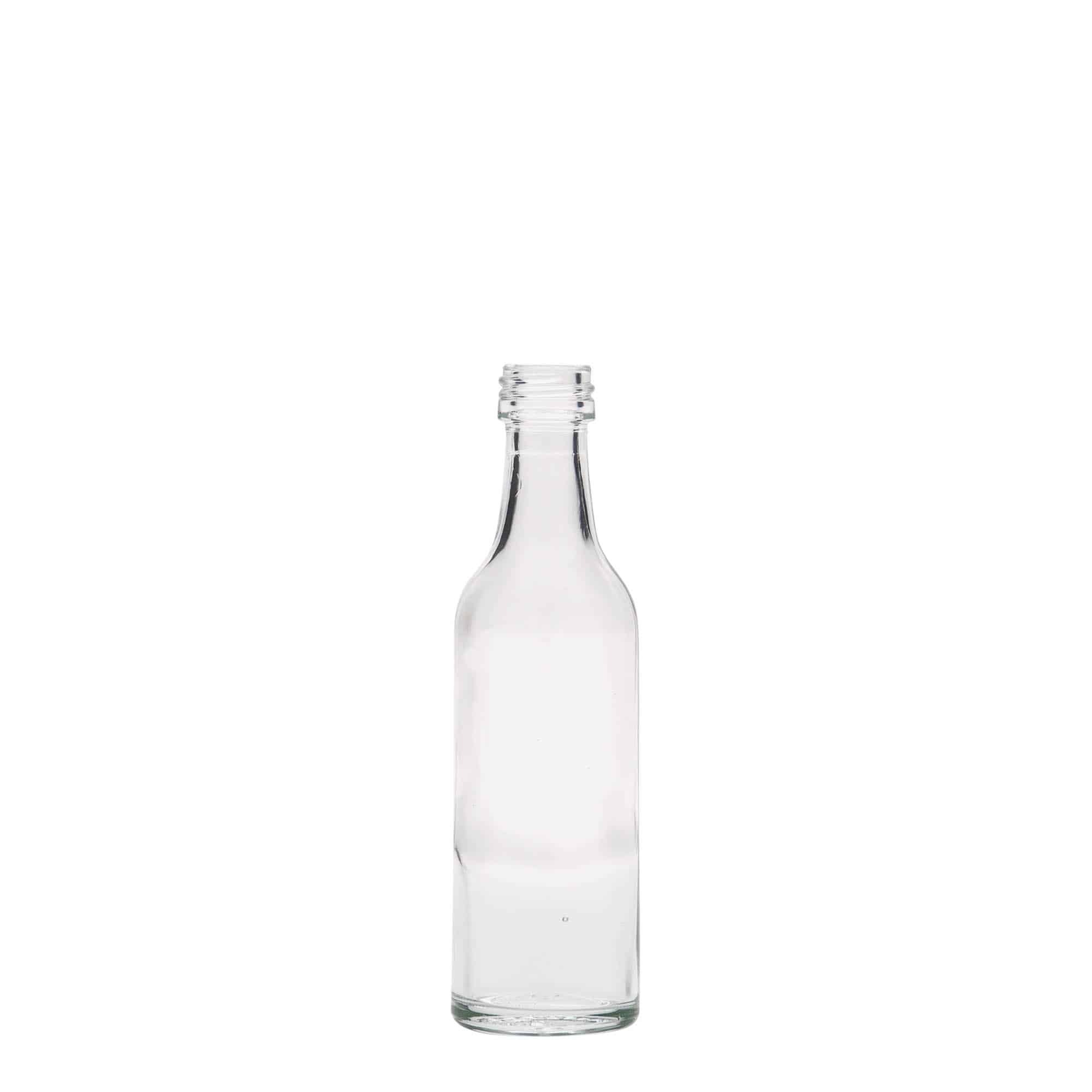 50 ml стъклена бутилка „Geradhals“, затваряне: капачка PP 28 50 ml стъклена бутилка „Geradhals“, затваряне: капачка PP 28