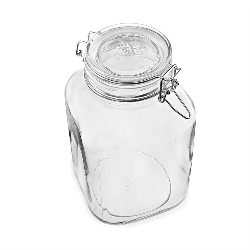 3000 ml буркан с клипс „Fido“, квадратен, затваряне: капак с клипс