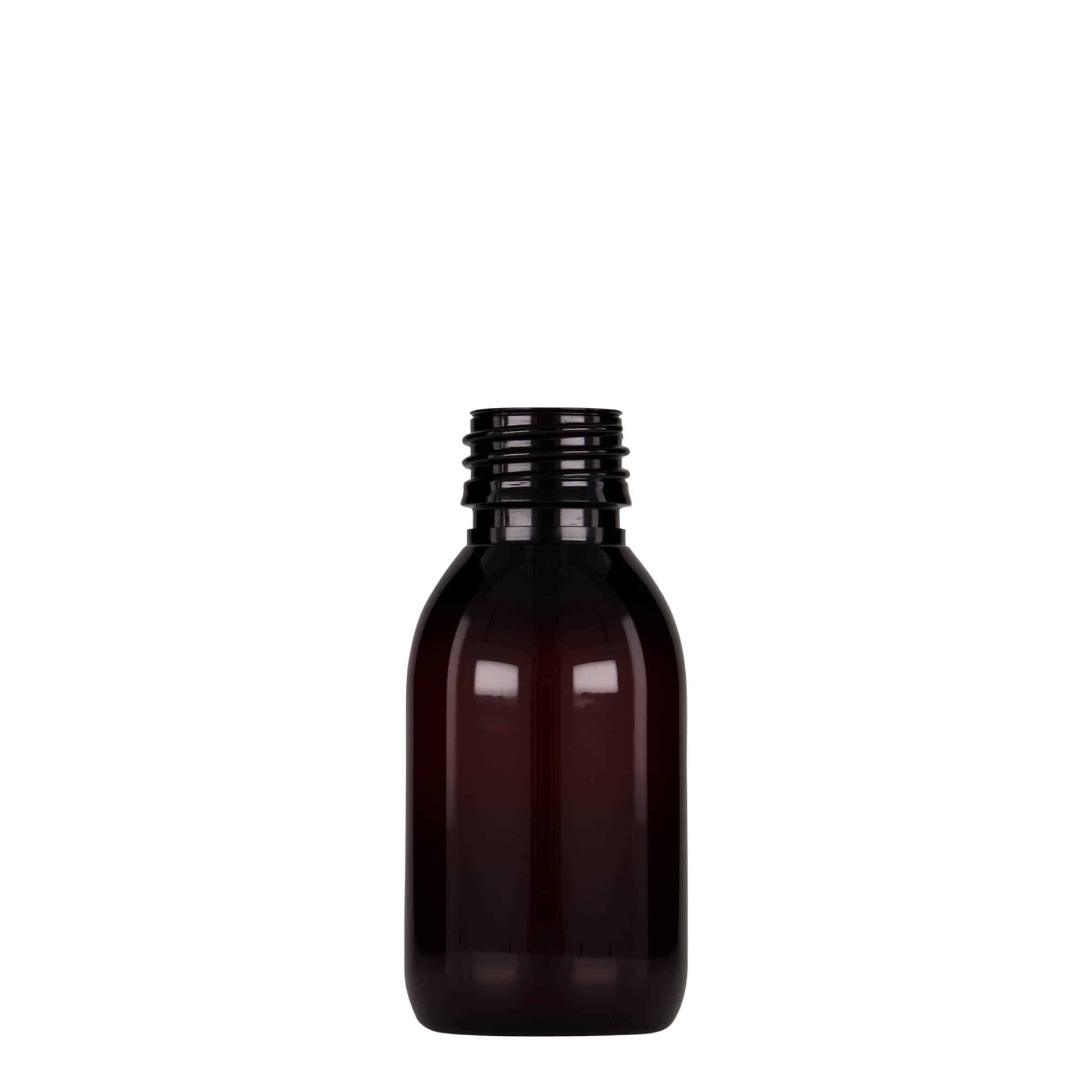 100 ml PET бутилка за лекарства, кафява, пластмасова, затваряне:: капачка PP 28 100 ml PET бутилка за лекарства, кафява, пластмасова, затваряне:: капачка PP 28