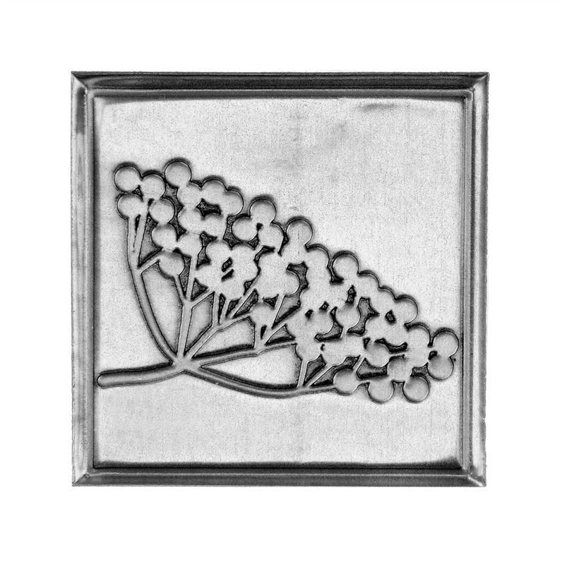 Оловна етикета „Бъз“, квадратна, метална, сребърна Оловна етикета „Бъз“, квадратна, метална, сребърна