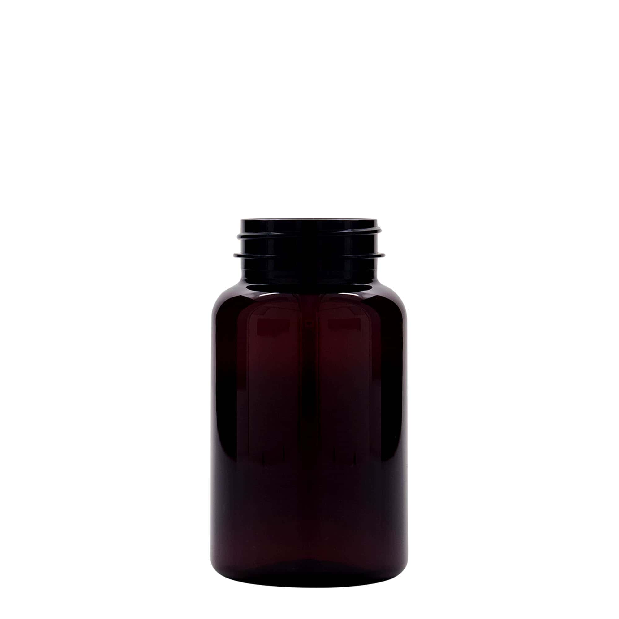 200 ml PET буркан за лекарства, пластмасов, кафяв, затваряне: винтова капачка GPI 45/400