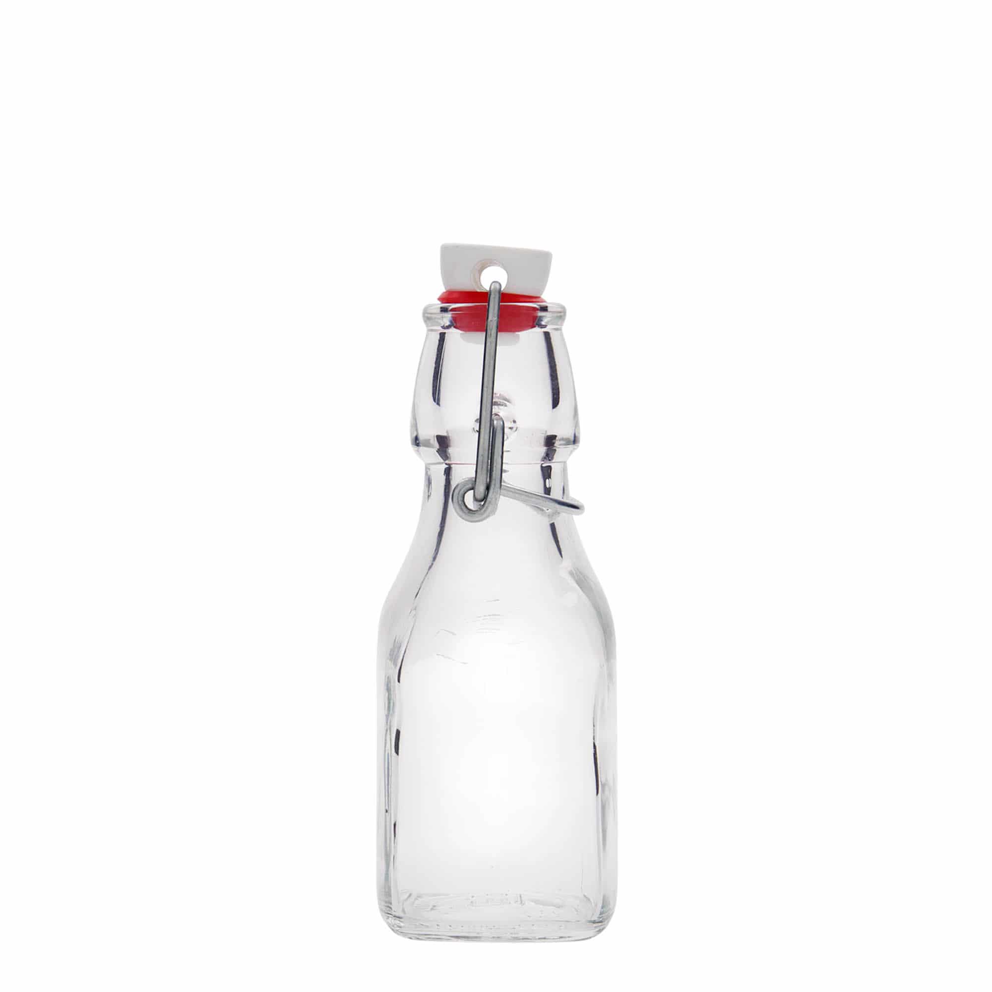 125 ml стъклена бутилка „Swing“, квадратна, затваряне: тапа с клипс 125 ml стъклена бутилка „Swing“, квадратна, затваряне: тапа с клипс