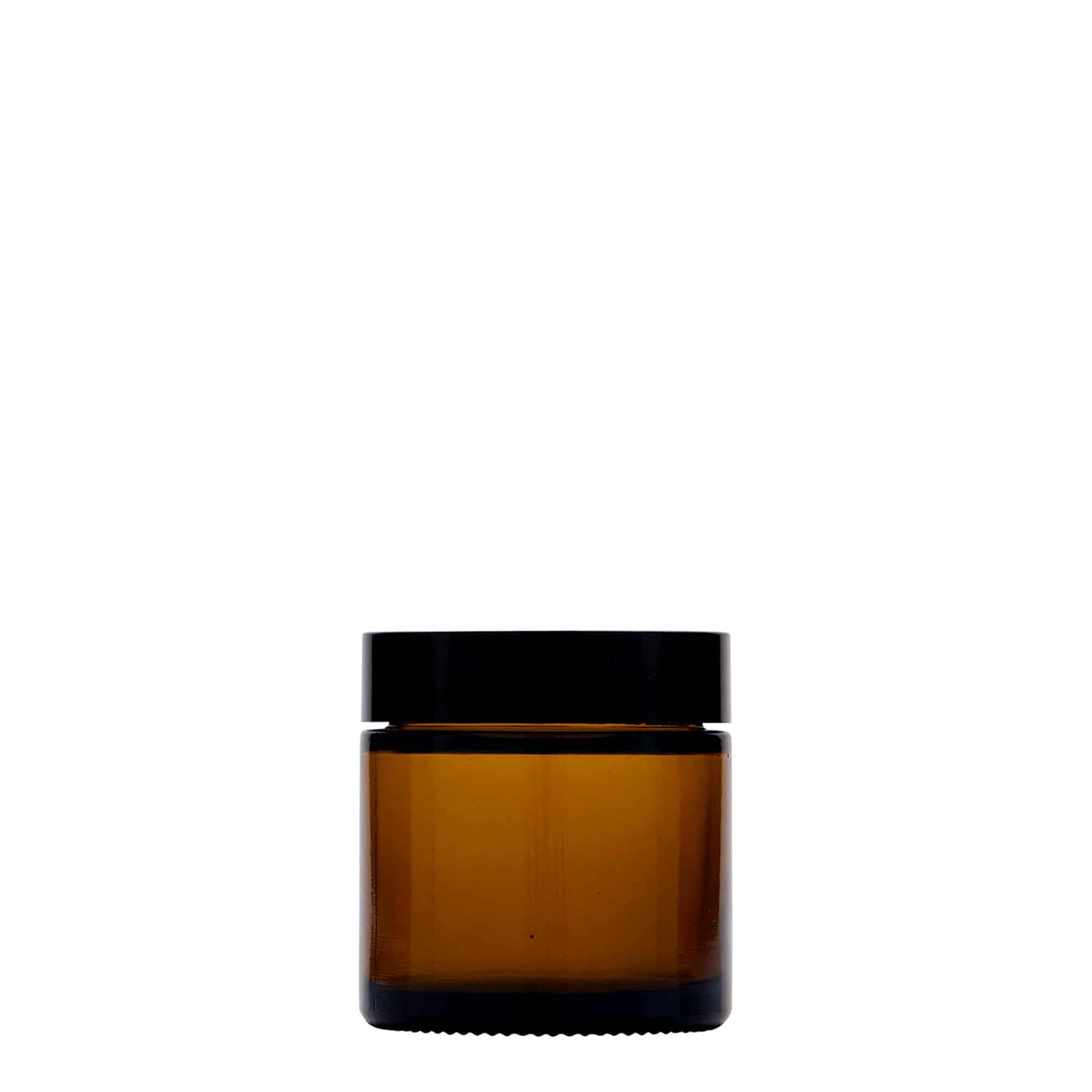 60 ml бурканче за козметични продукти „Brown Line“, стъклено, кафяво, затваряне: винтова капачка