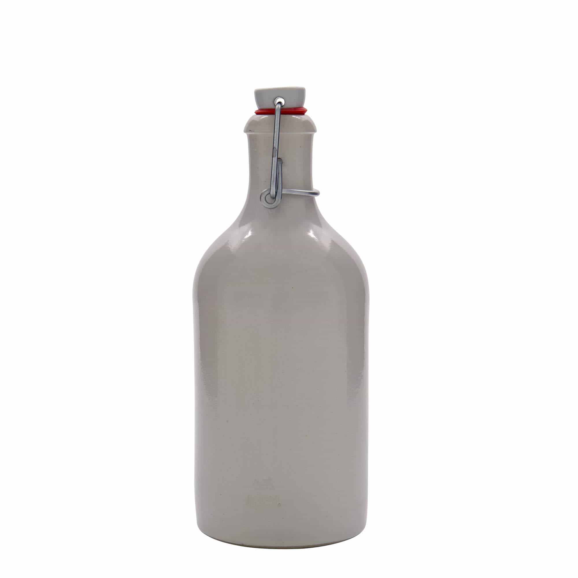 500 ml бутилка, каменна керамика, бяла, затваряне: тапа с клипс