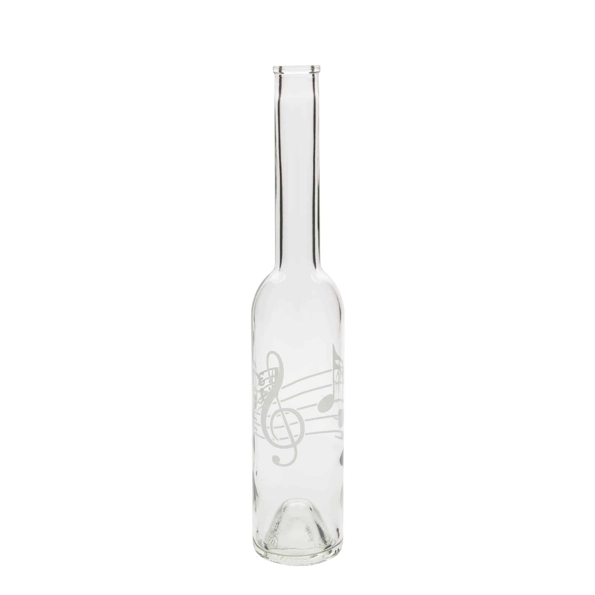 350 ml стъклена бутилка „Опера“, мотив: ноти, затваряне: коркова тапа