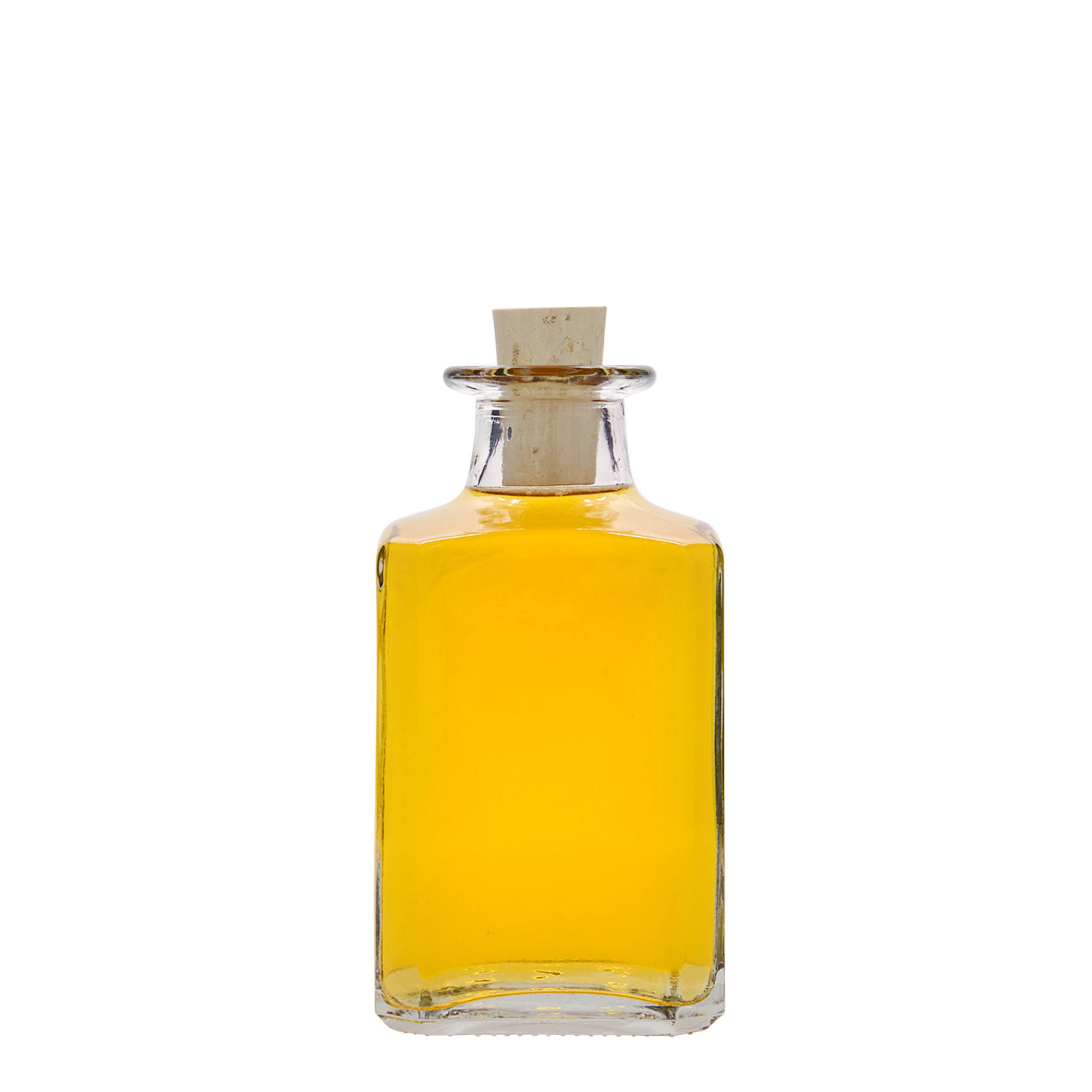 250 ml стъклена бутилка „Torben“, квадратна, затваряне: коркова тапа