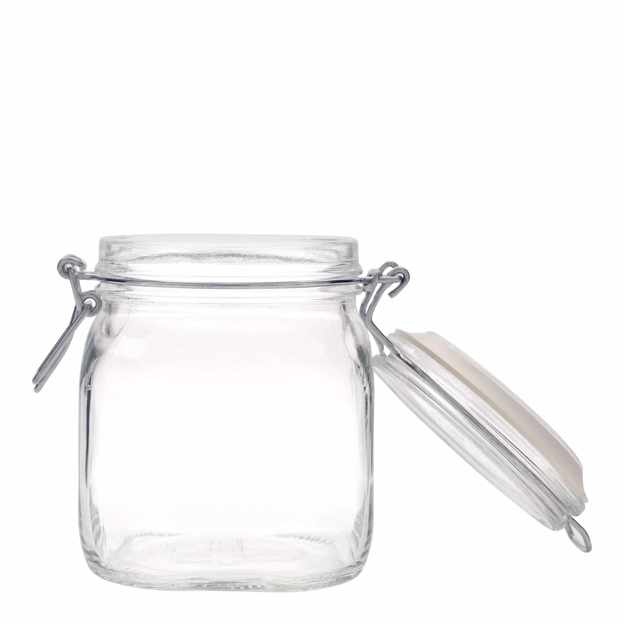 750 ml буркан с клипс „Fido“, квадратен, затваряне: капак с клипс