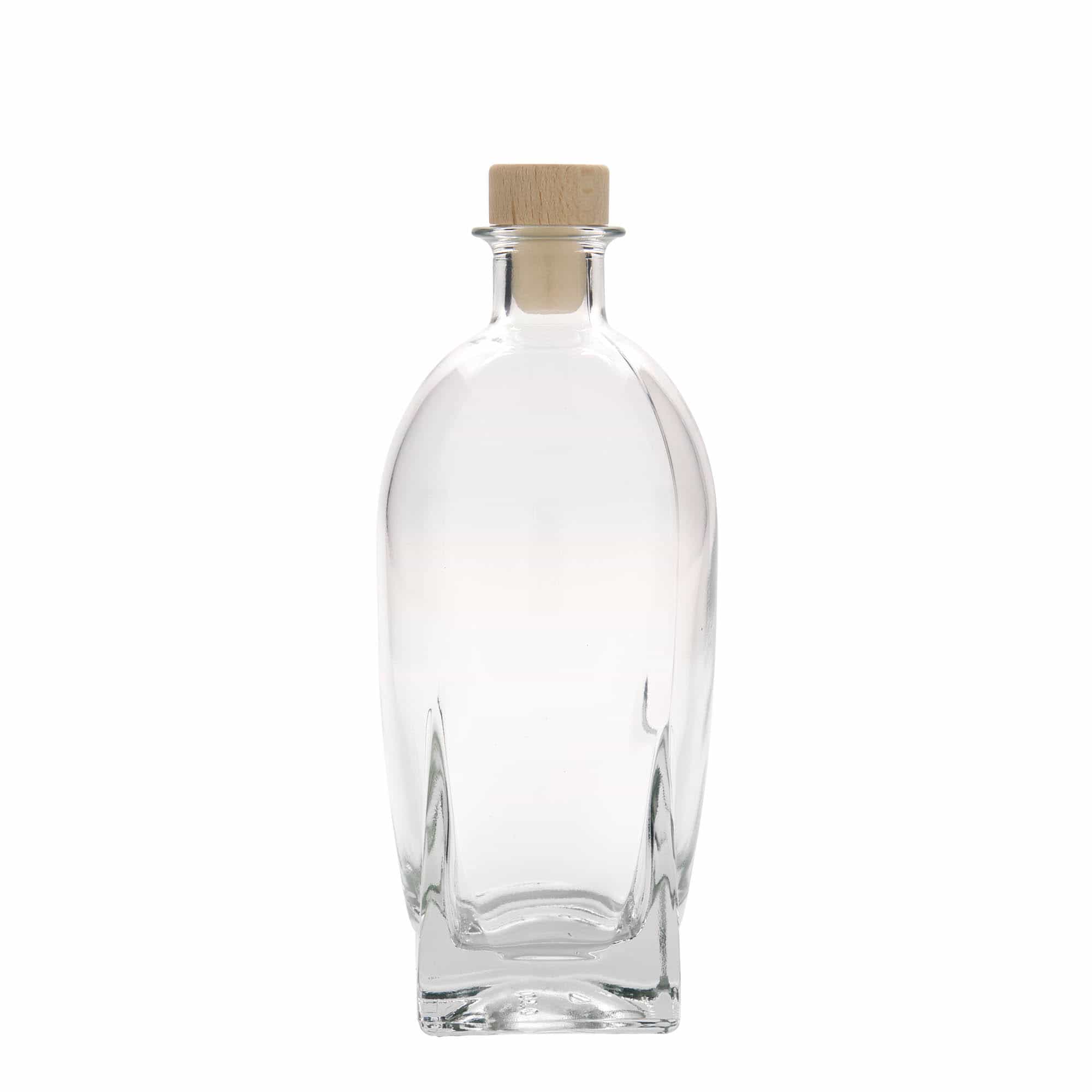 500 ml стъклена бутилка „Zino“, квадратна, затваряне: коркова тапа