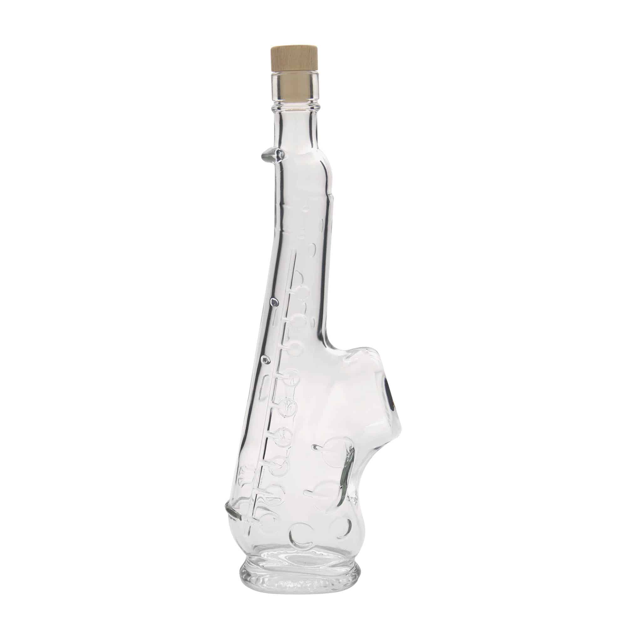 500 ml стъклена бутилка „Саксофон“, затваряне: коркова тапа