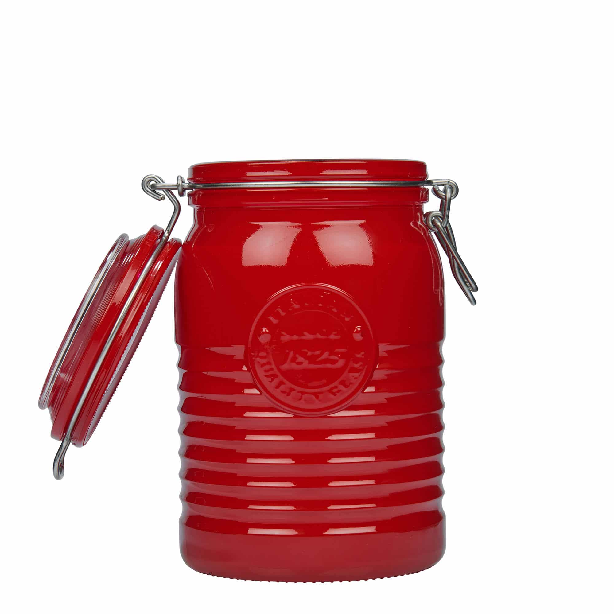 1000 ml буркан с клипс „Officina 1825“, червен, затваряне: капак с клипс