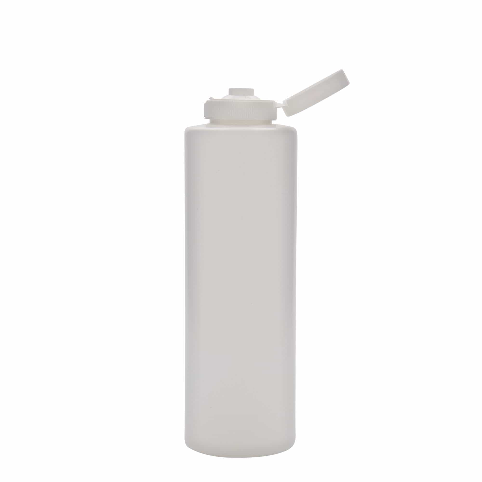 500 ml бутилка за сосове, LDPE пластмаса, бяла, затваряне: винтова капачка GPI 38/400